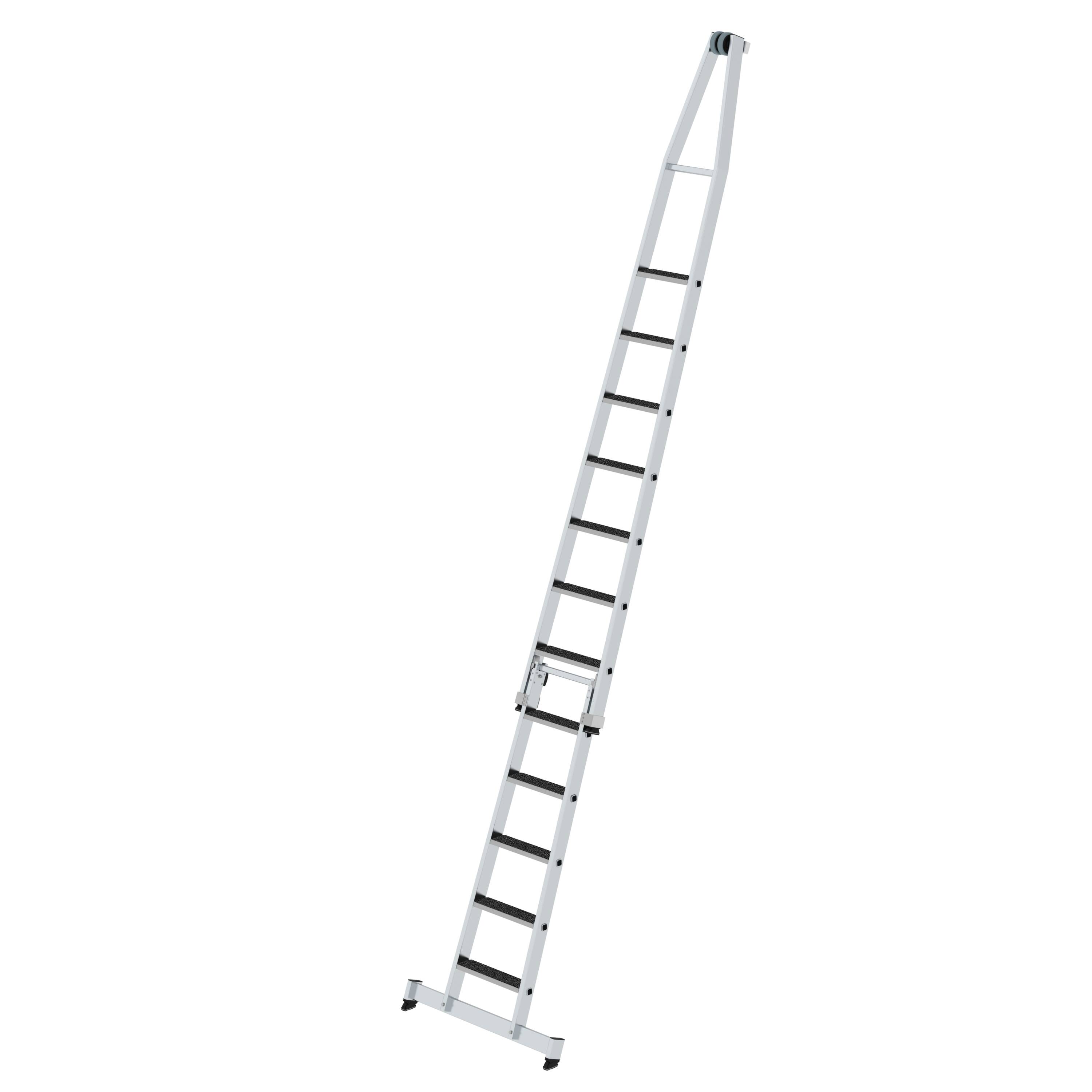 MUNK Stufen-Glasreinigerleiter-Satz mit nivello®-Traverse und clip-step R13