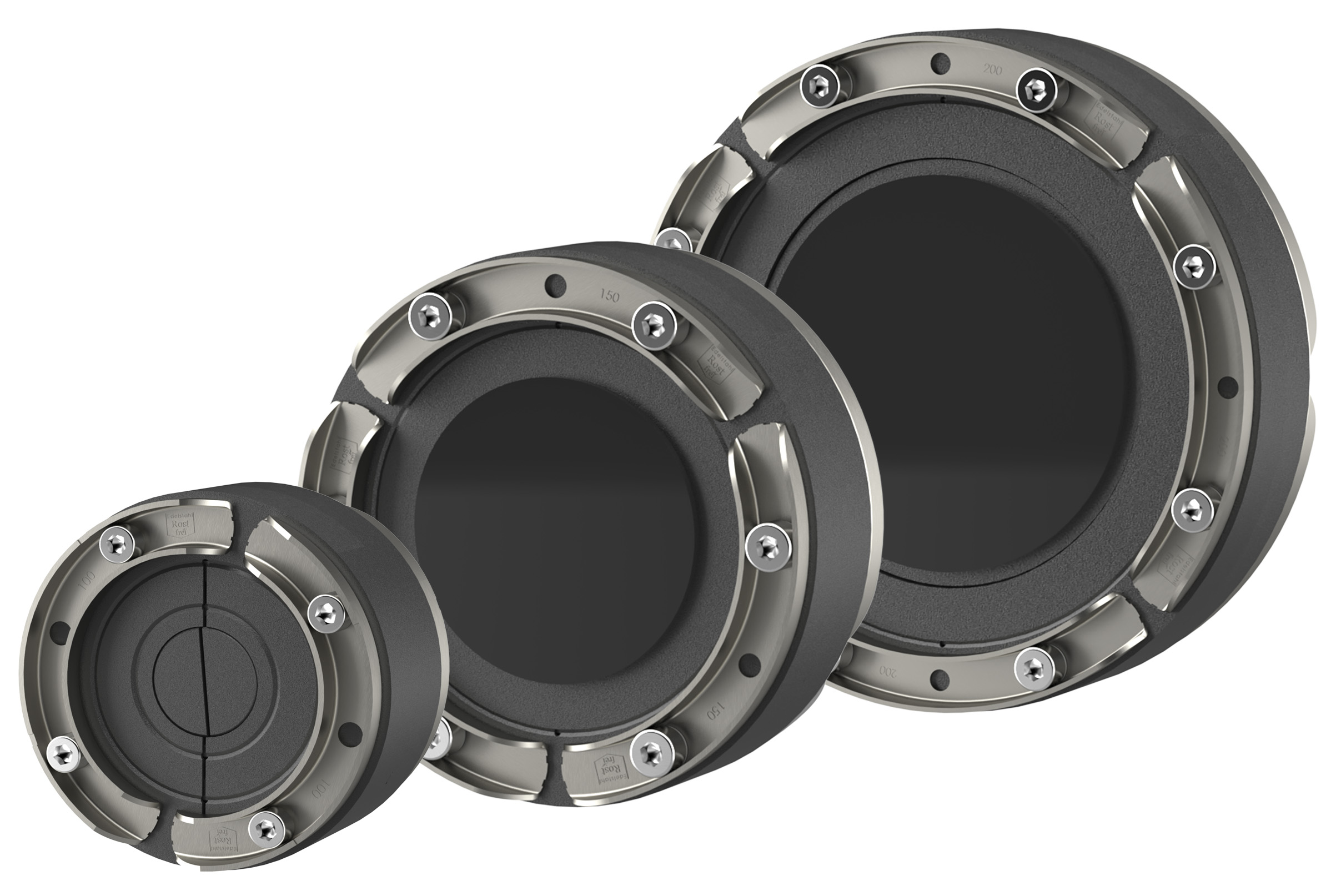 Hauff Standard-Ringraumdichtung Rohr HSD 100-SSG 25-63-V2A/EPDM