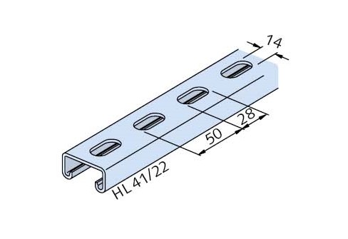 Halfen Lochschiene feuerverzinkt HL 41/22-FV-6000mm