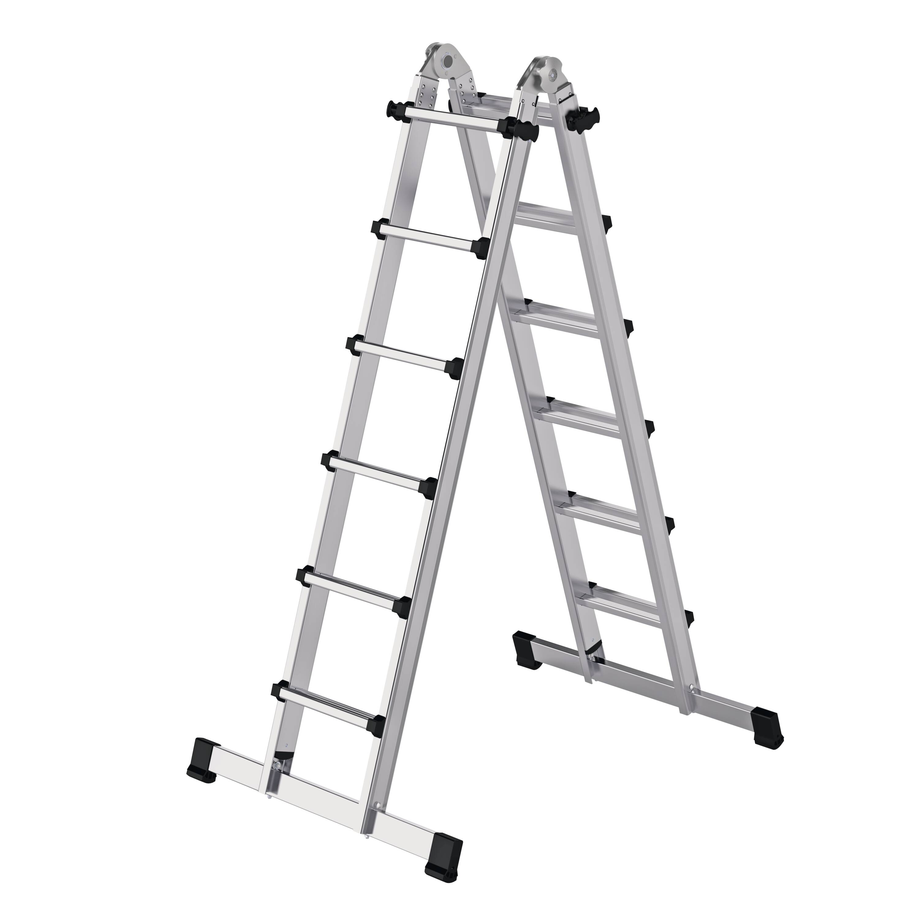 MUNK Teleskopleiter 4-teilig mit Traverse