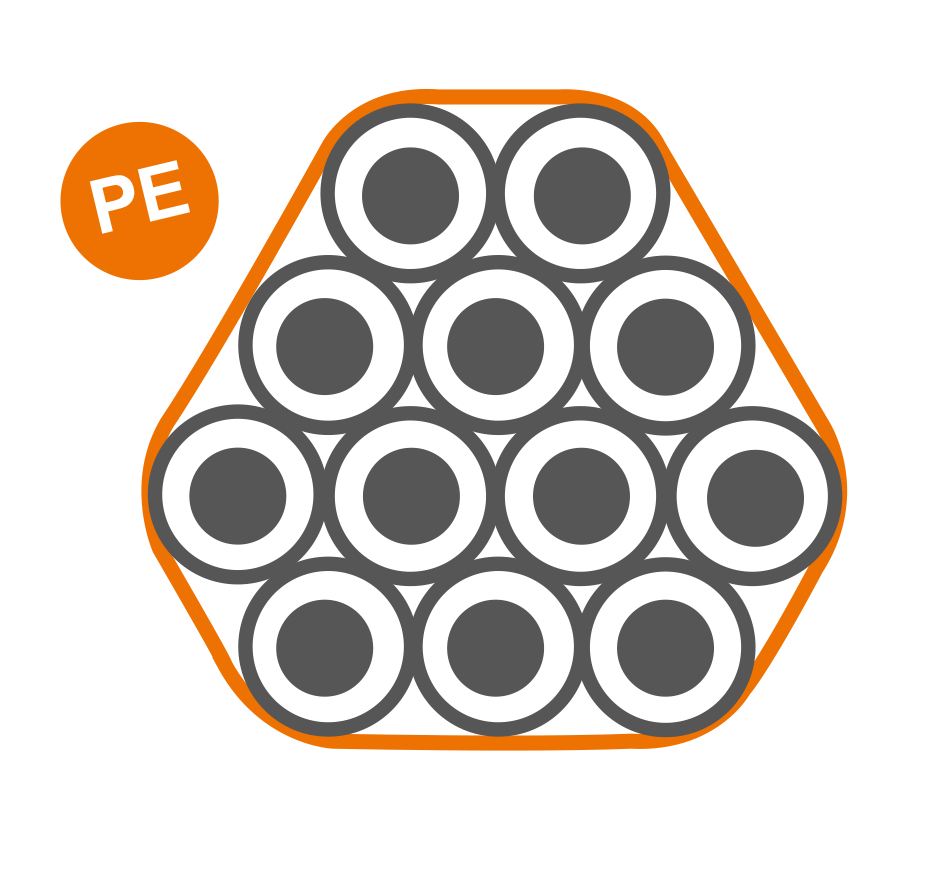FiberSpeed 12x10x2,0 Rolle=1.500m Außenmantel: PE – 1,0mm, Farbe: orange