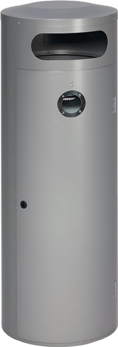 Abfallbehälter H1245 x Ø420 mm 90l silber mit integriertem Ascher