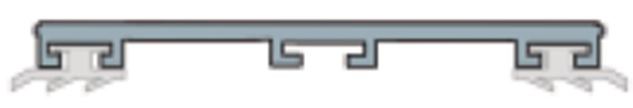Alu-Verglasungsprofil pressblank B= 50 mm,L= 6000 mm mit eingezogener Dichtung