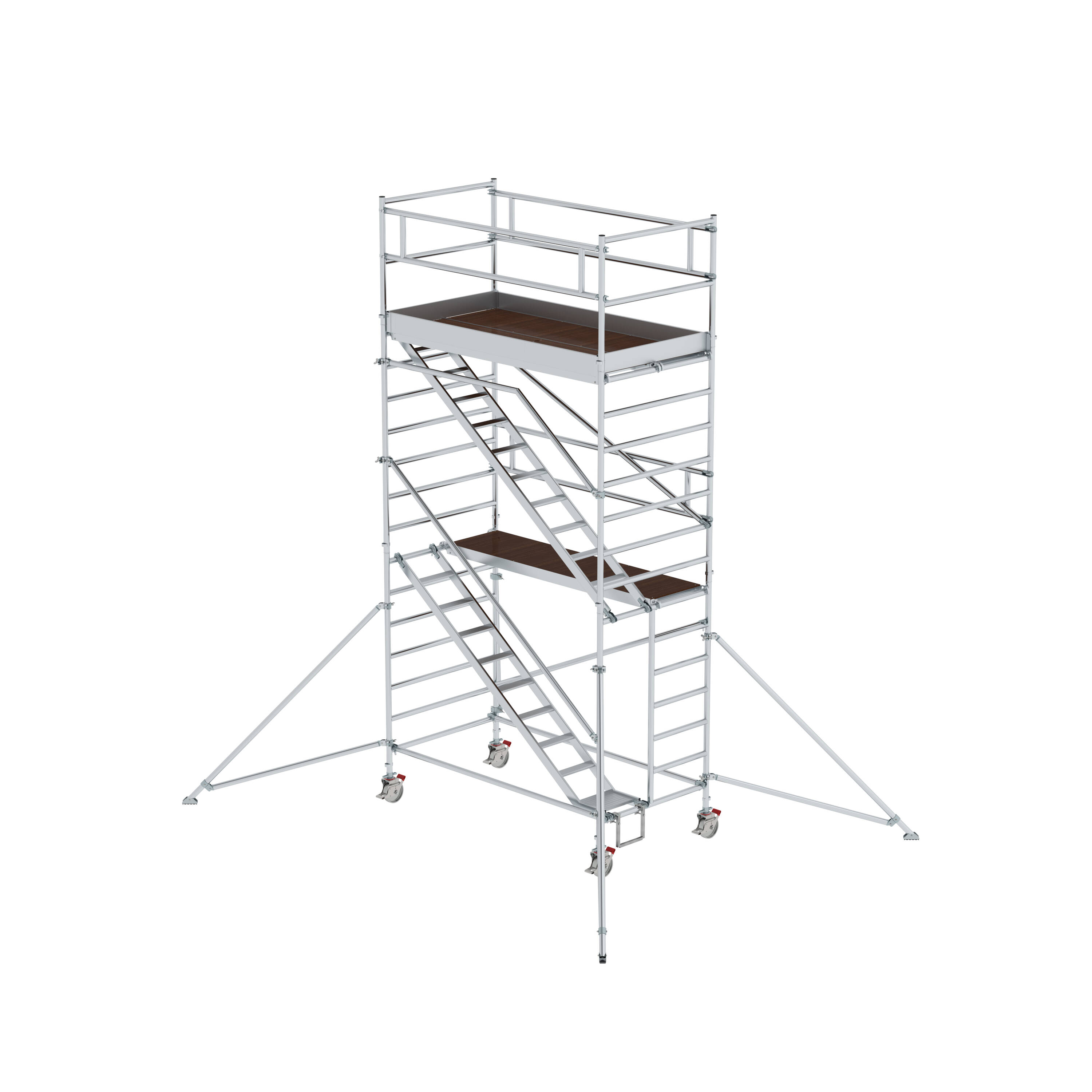 MUNK Rollgerüst 1,35 x 2,45 m mit Schrägaufstiegen & Ausleger