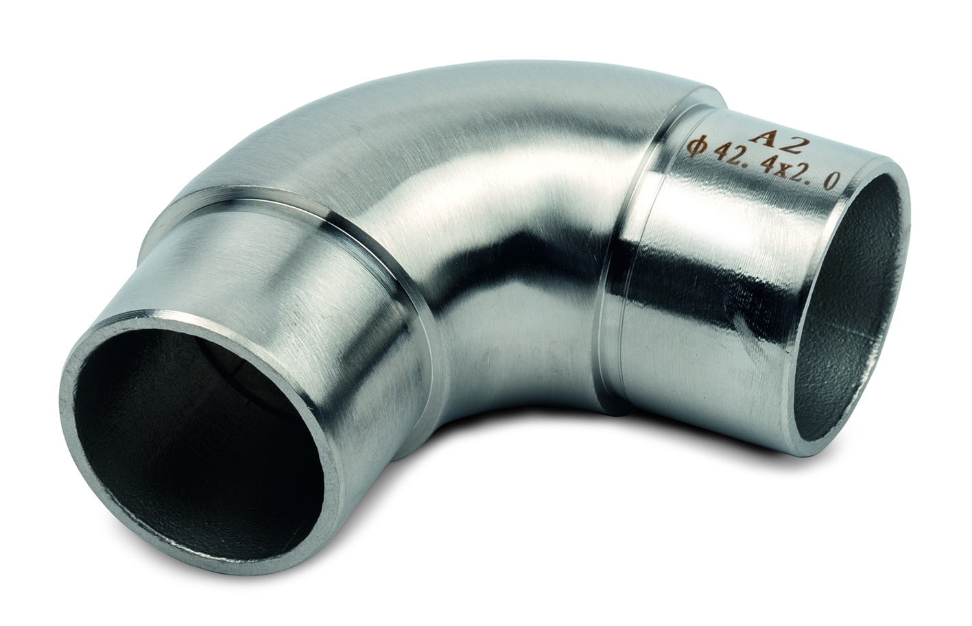 Rohrbogen 90 Grad Edelstahl 1.4301 Korn 320 geschliffen