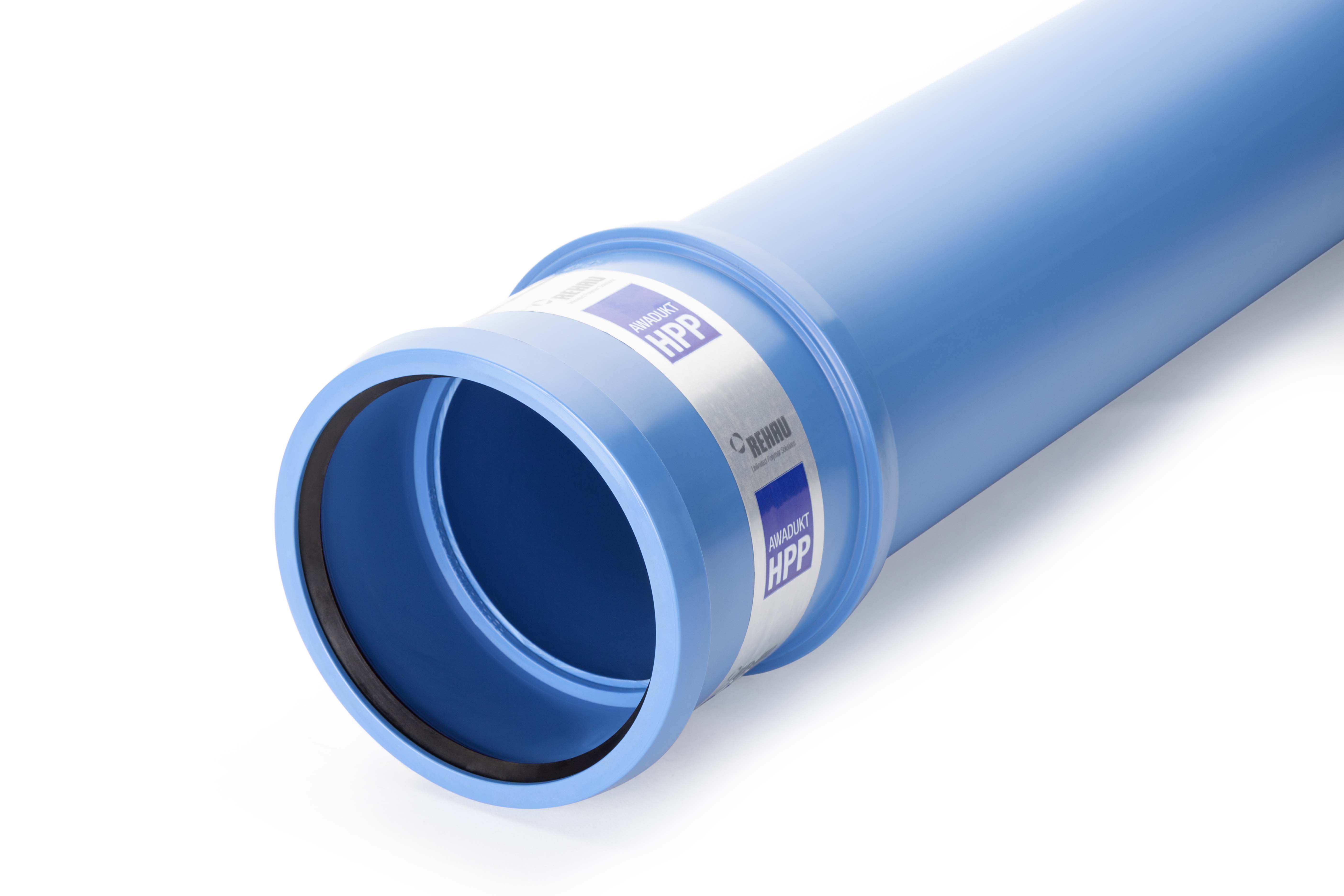 Awadukt HPP-Kanalrohr SN 16 blau DN160 L=1m DIN EN 1852-1 füllstofffrei