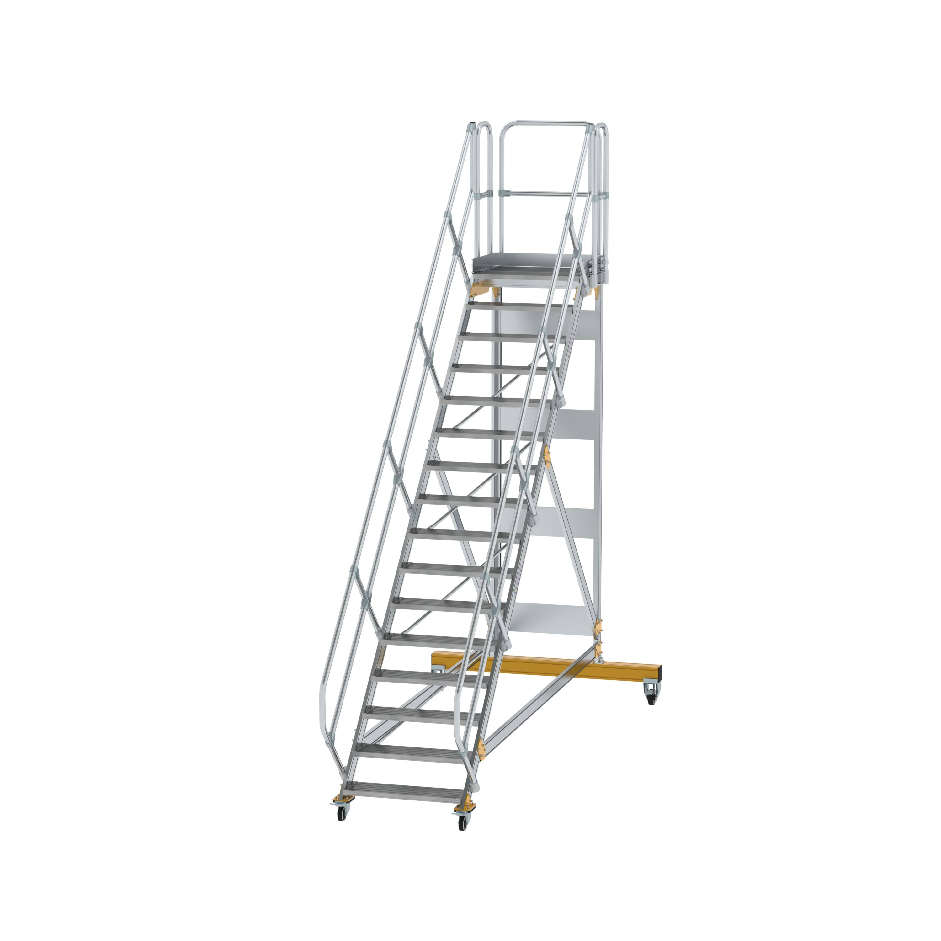 MUNK Plattformtreppe 45° fahrbar Stufenbreite 800 mm