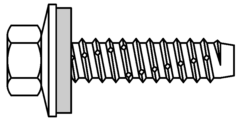 Spezialschraube aus Edelstahl 1.4301 E-X 16 A 6.5 x 90 mm, mit Dichtscheibe