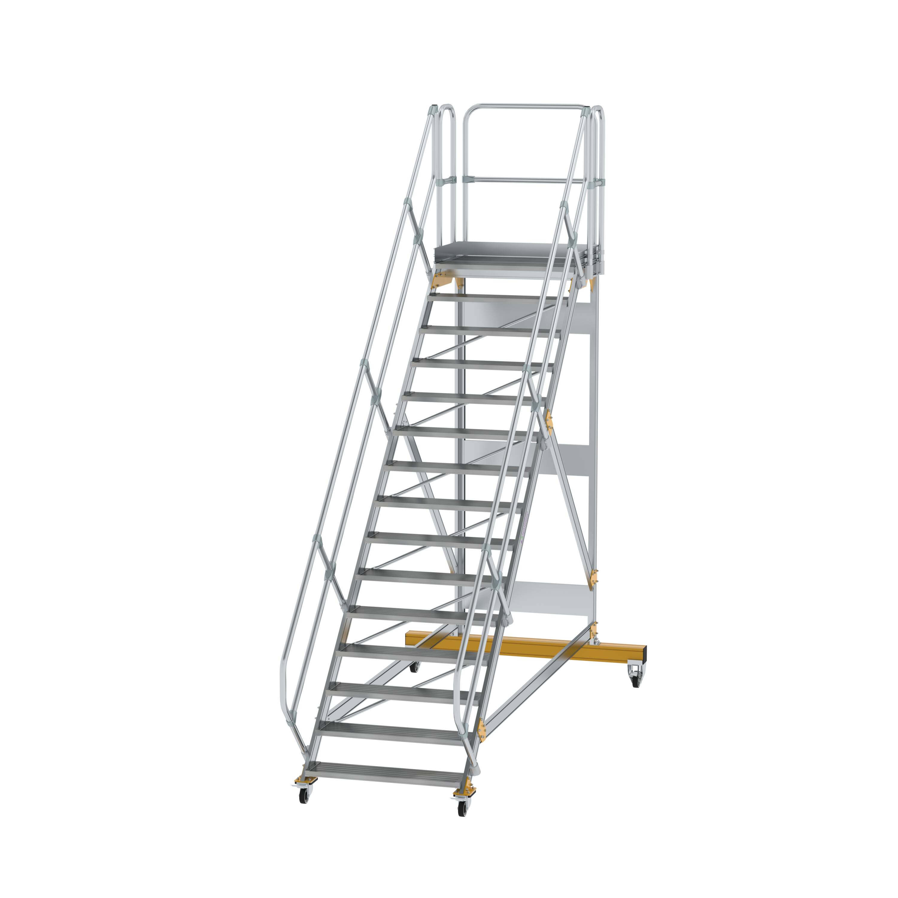 MUNK Plattformtreppe 45° fahrbar Stufenbreite 1000mm