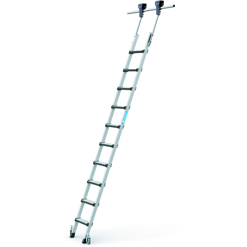 ZARGES Comfortstep Trec LH Geschraubte Stufen-Regalleiter, fahrbar