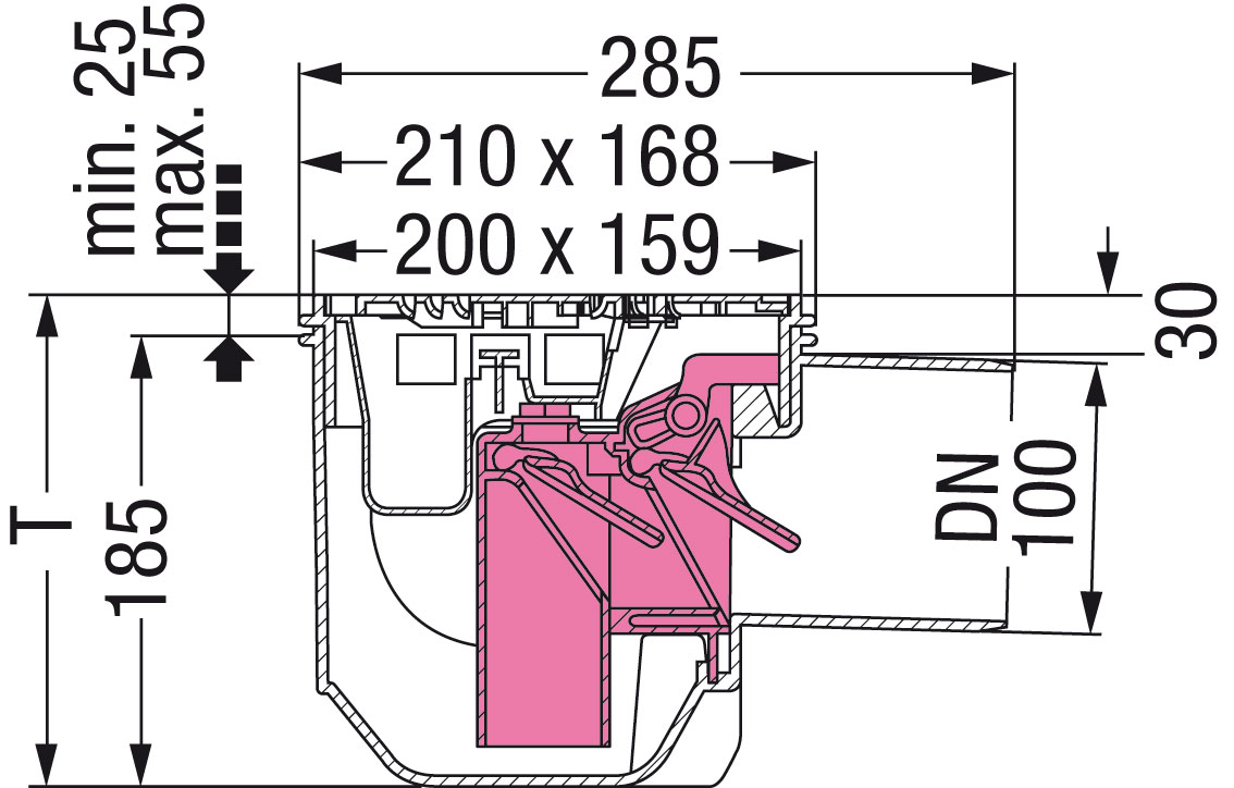Kessel Kellerablauf Drehfix DN 100 mm Art-Nr.: 27301 mit 2-fach Rückstauverschluß