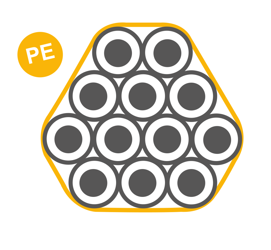 FiberSpeed 12x10x2,0 Rolle=1.500m Außenmantel: PE – 1,0mm, Farbe: gelb