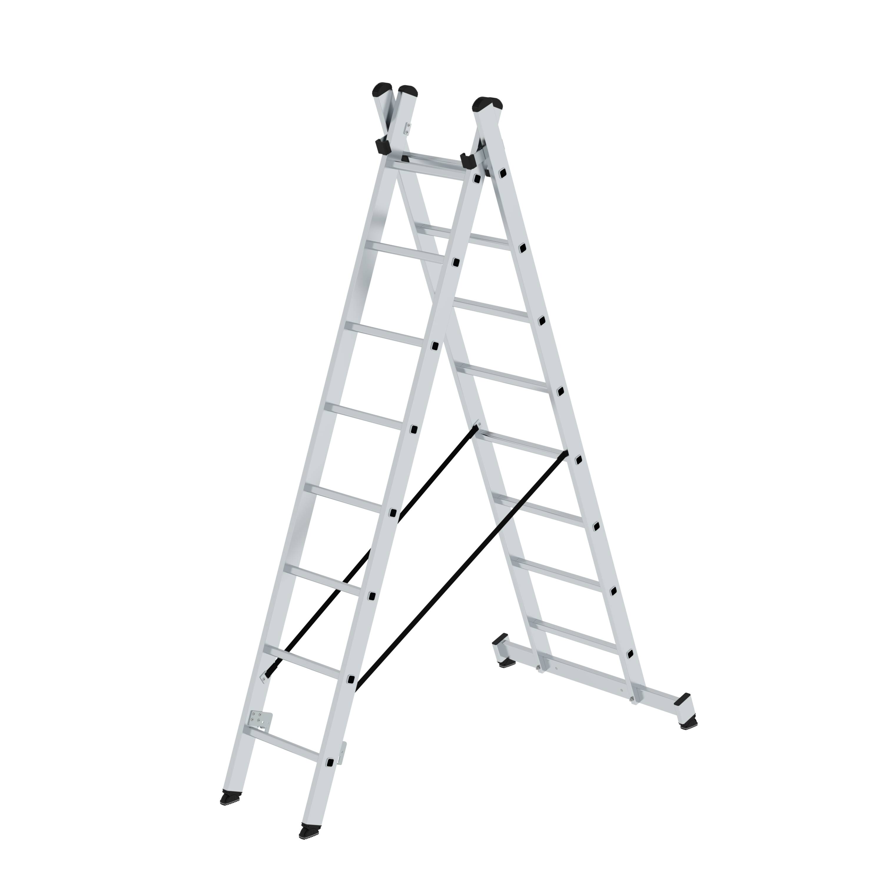 MUNK Sprossen-Mehrzweckleiter 2-teilig mit nivello®-Traverse