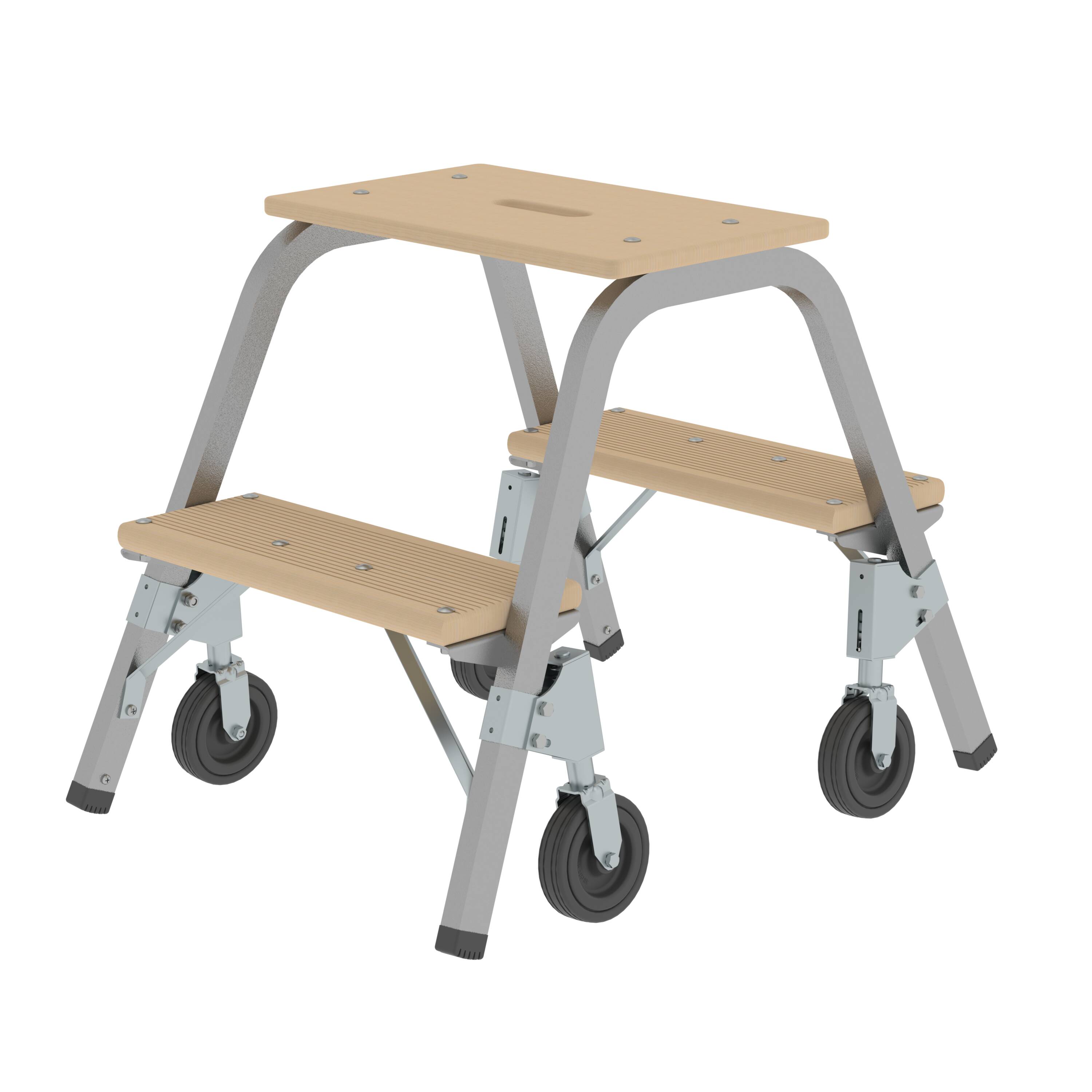 MUNK Stahl-Holz-Tritt mit Bockrollen