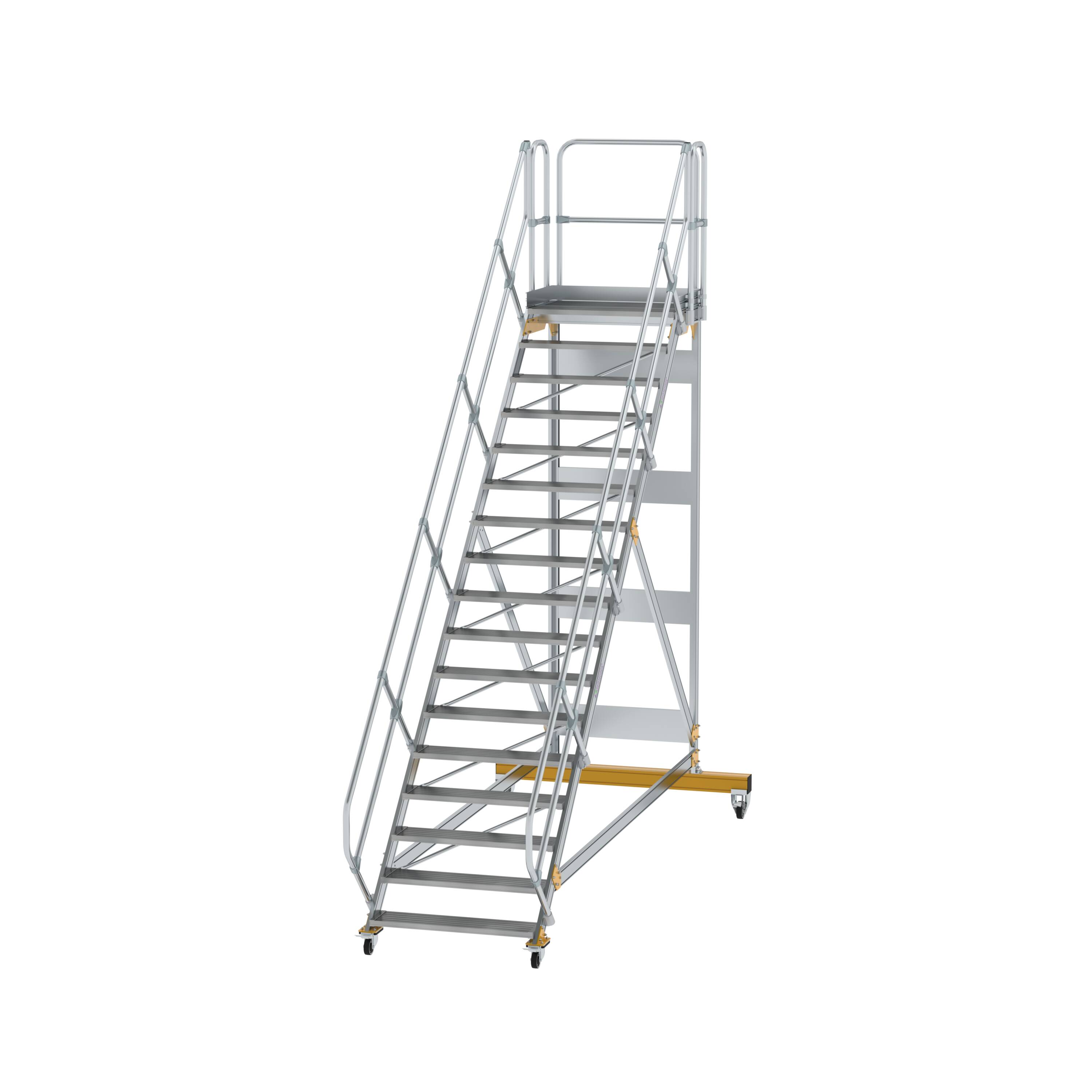 MUNK Plattformtreppe 45° fahrbar Stufenbreite 1000mm