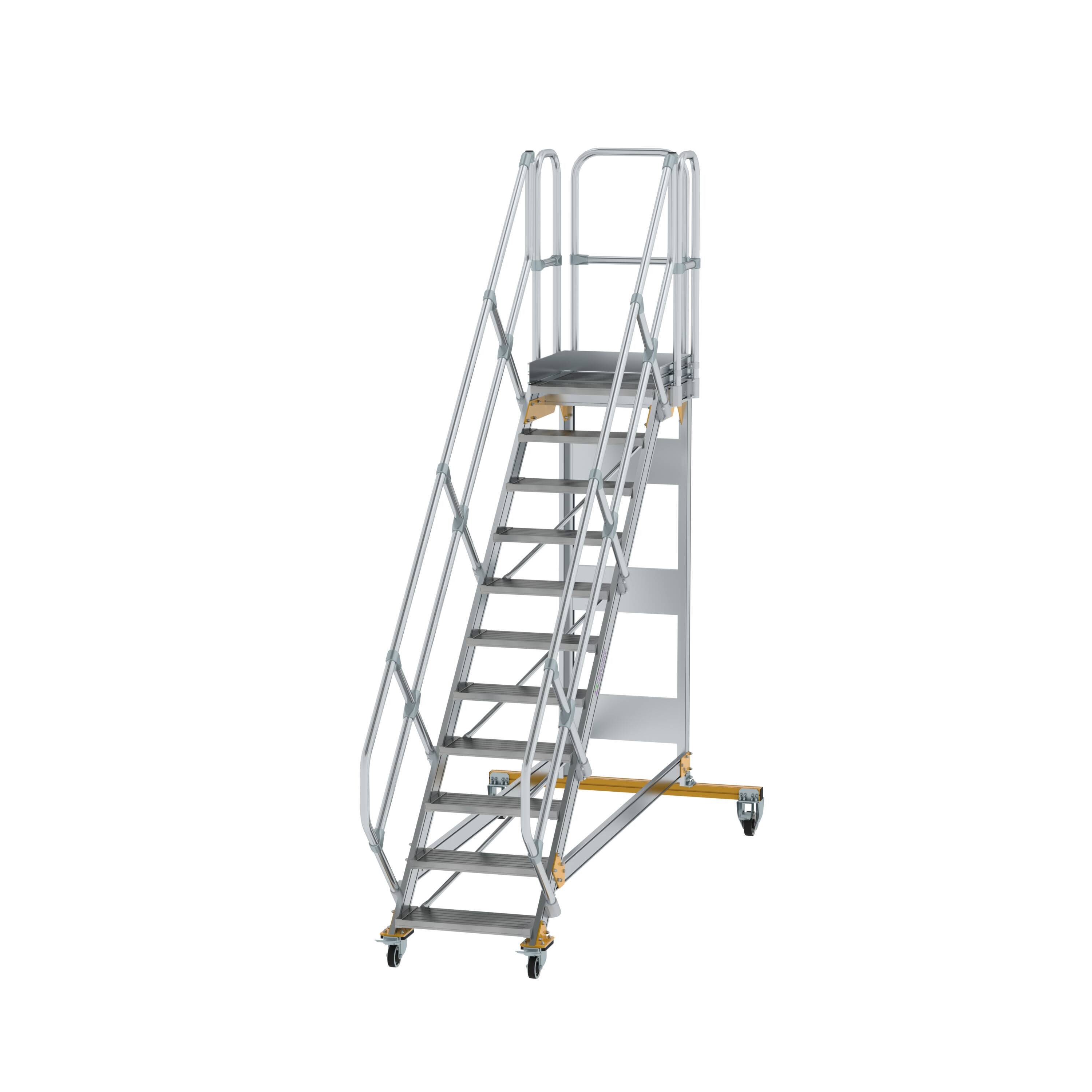 MUNK Plattformtreppe 45° fahrbar Stufenbreite 600 mm