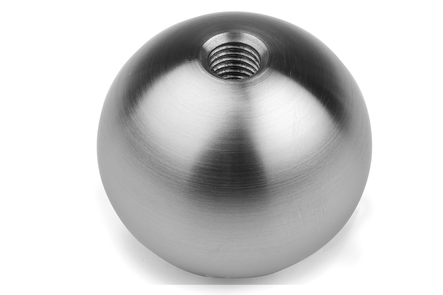 Massivkugel mit Sacklochgewinde Edelstahl 1.4305 mattpoliert