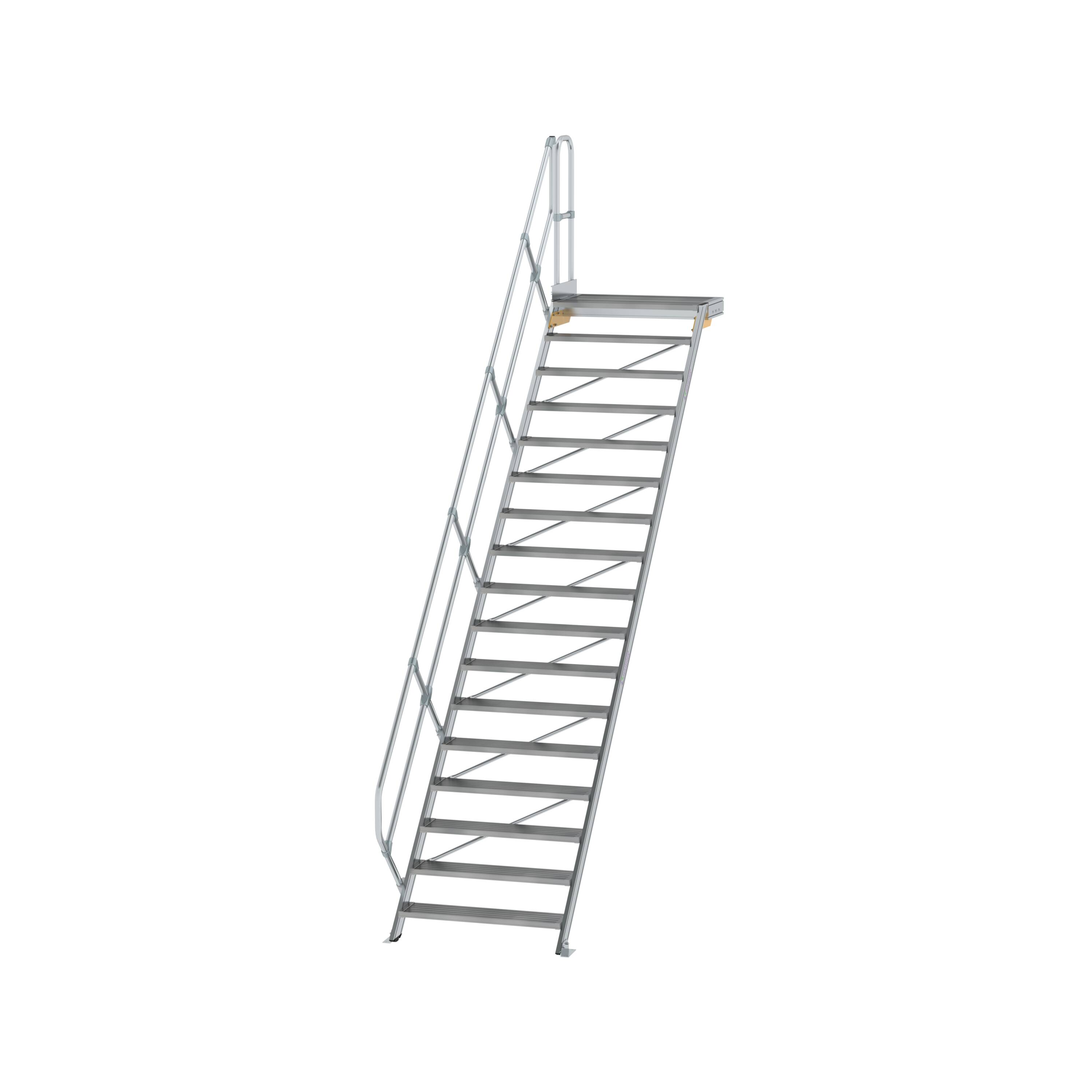 MUNK Treppe mit Plattform 45° Stufenbreite 1000 mm