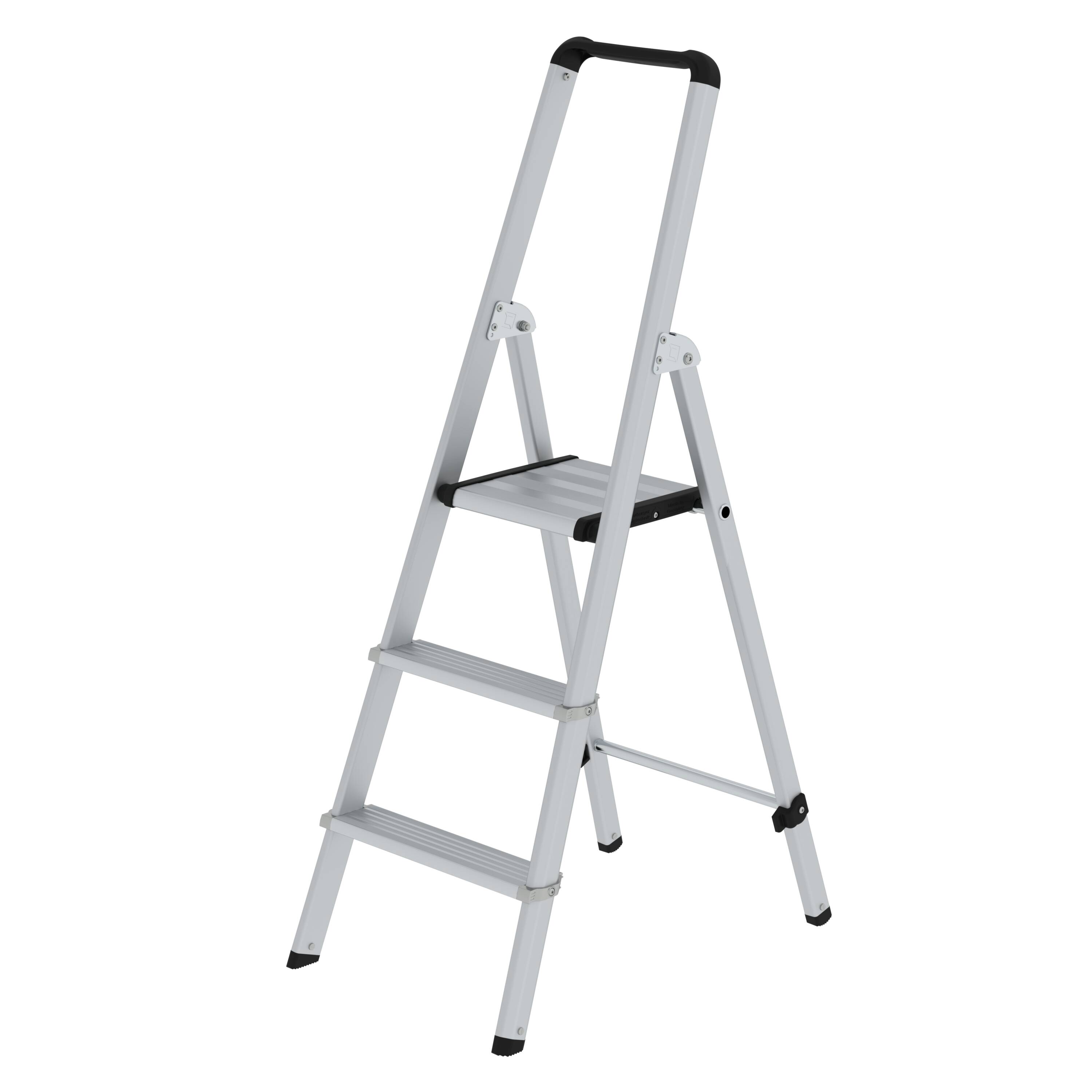 MUNK ML Stufen-Stehleiter einseitig begehbar Aluminium eloxiert