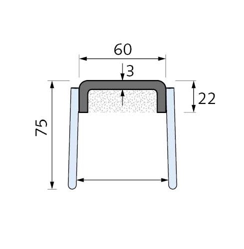 Trapezblechbefestigungsschiene fvz HTU 60/22/6-D3-Länge 300 cm