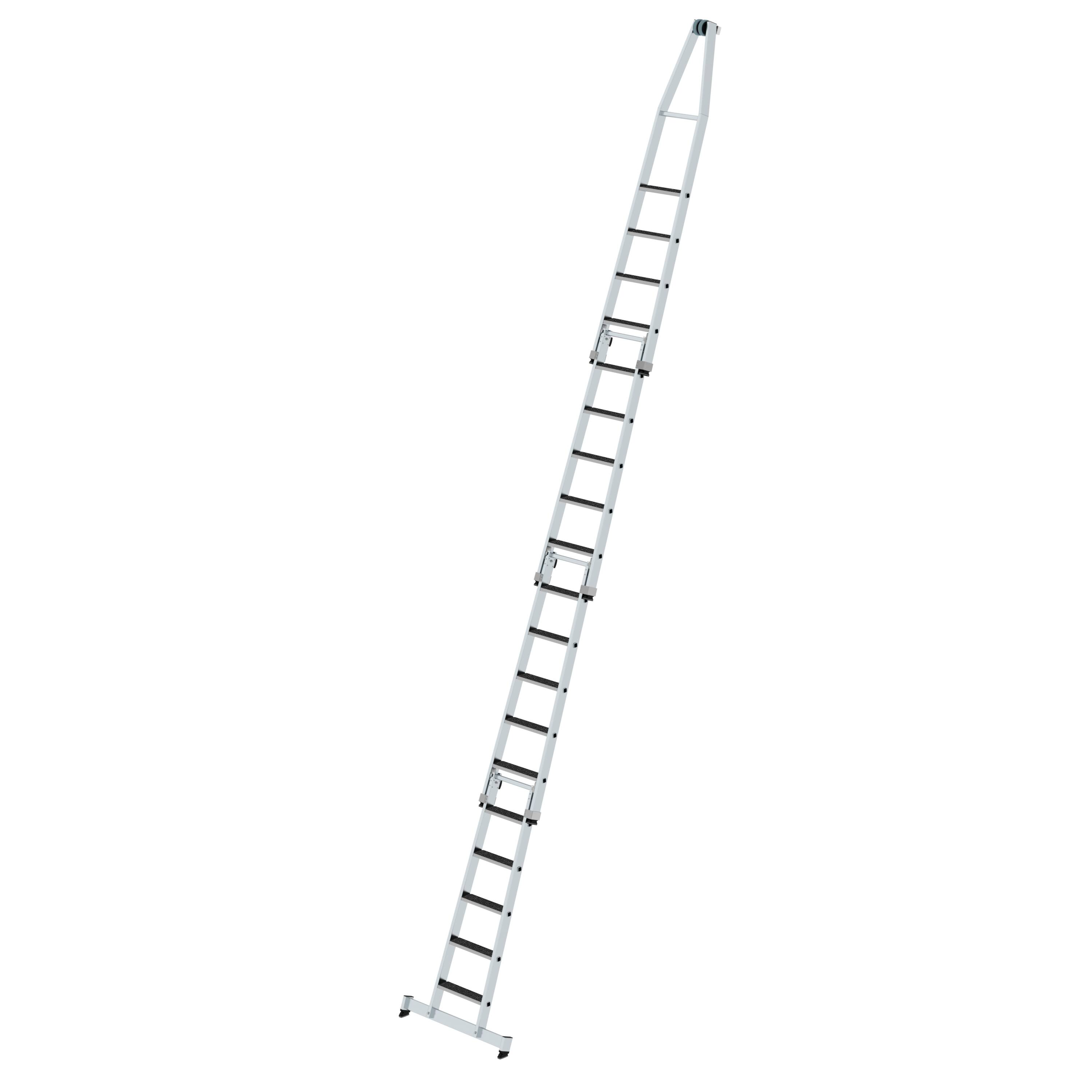 MUNK Stufen-Glasreinigerleiter-Satz mit nivello®-Traverse und clip-step R13