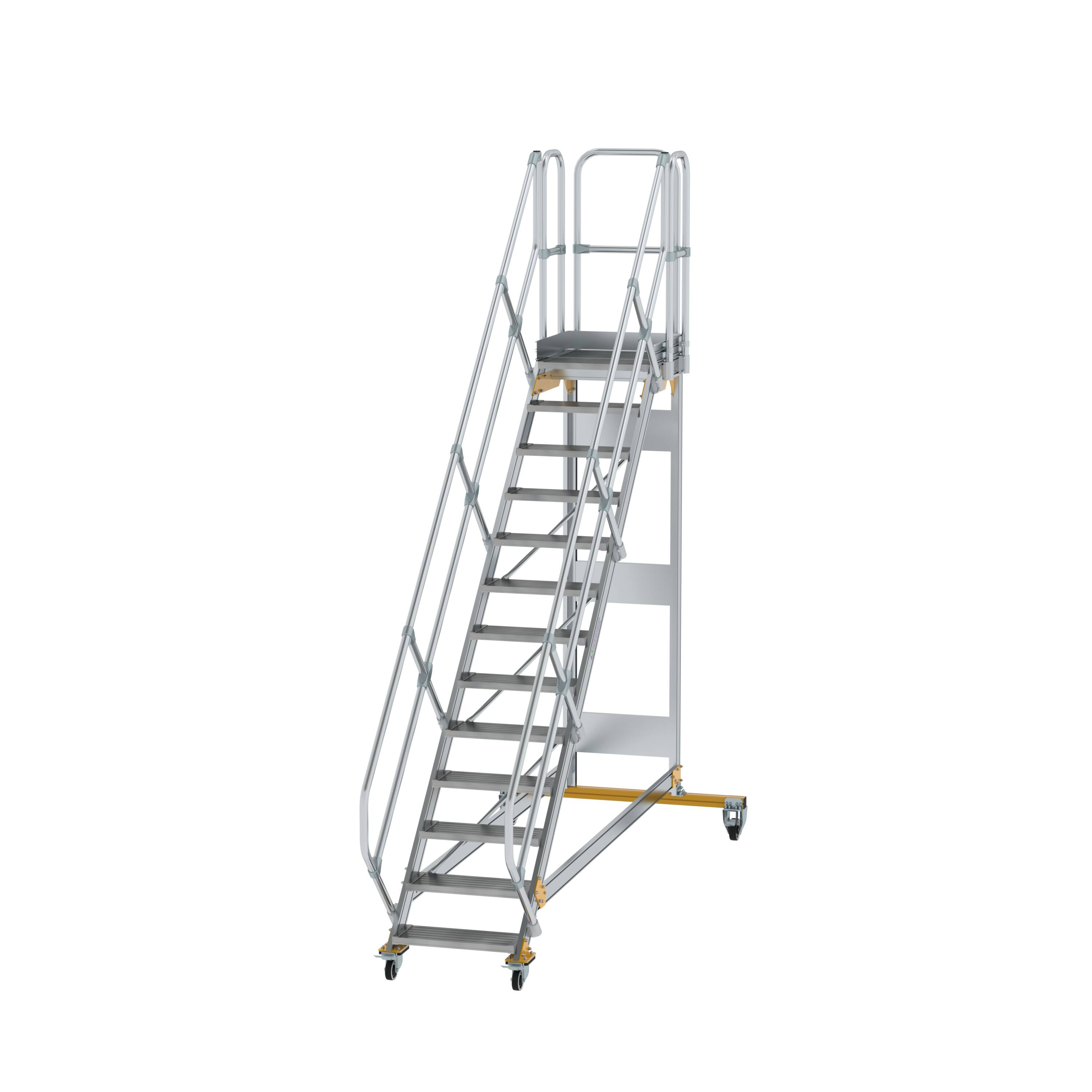 MUNK Plattformtreppe 45° fahrbar Stufenbreite 600 mm