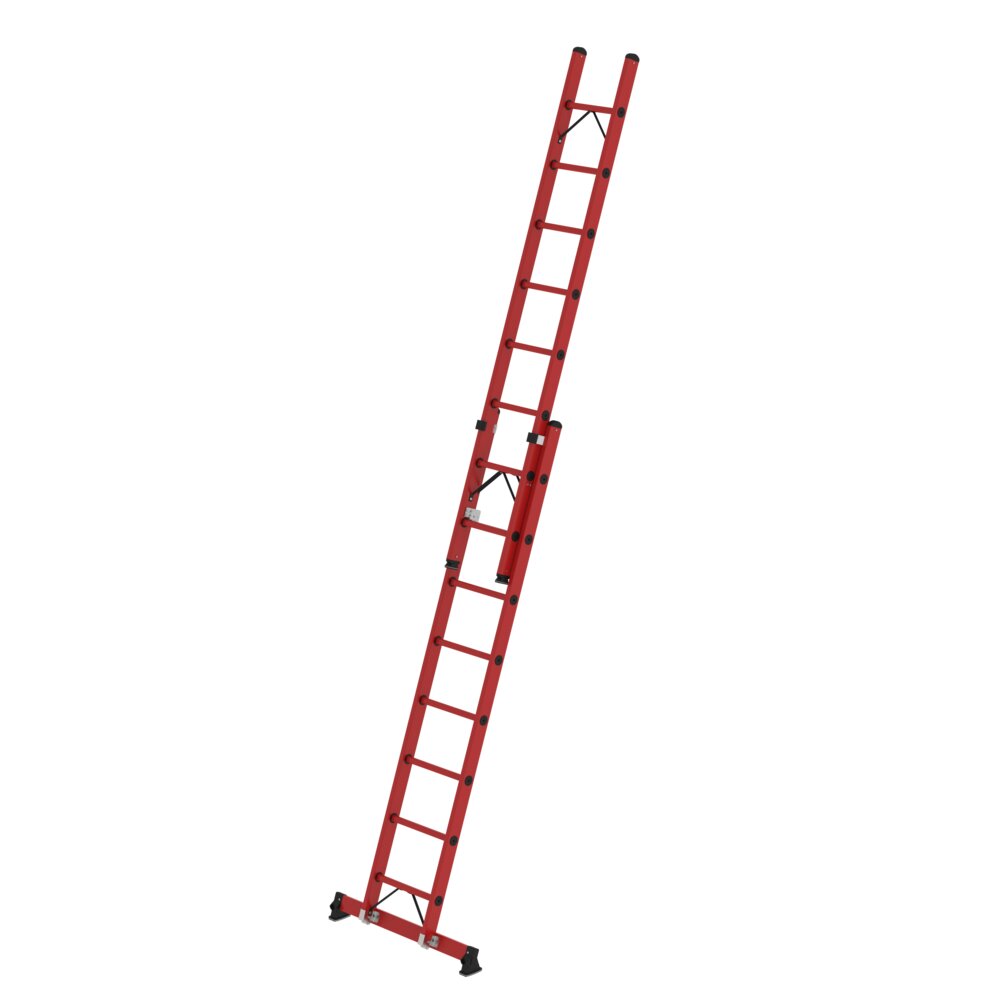 MUNK Sprossen-Schiebeleiter 2-teilig GFK mit nivello® Traverse