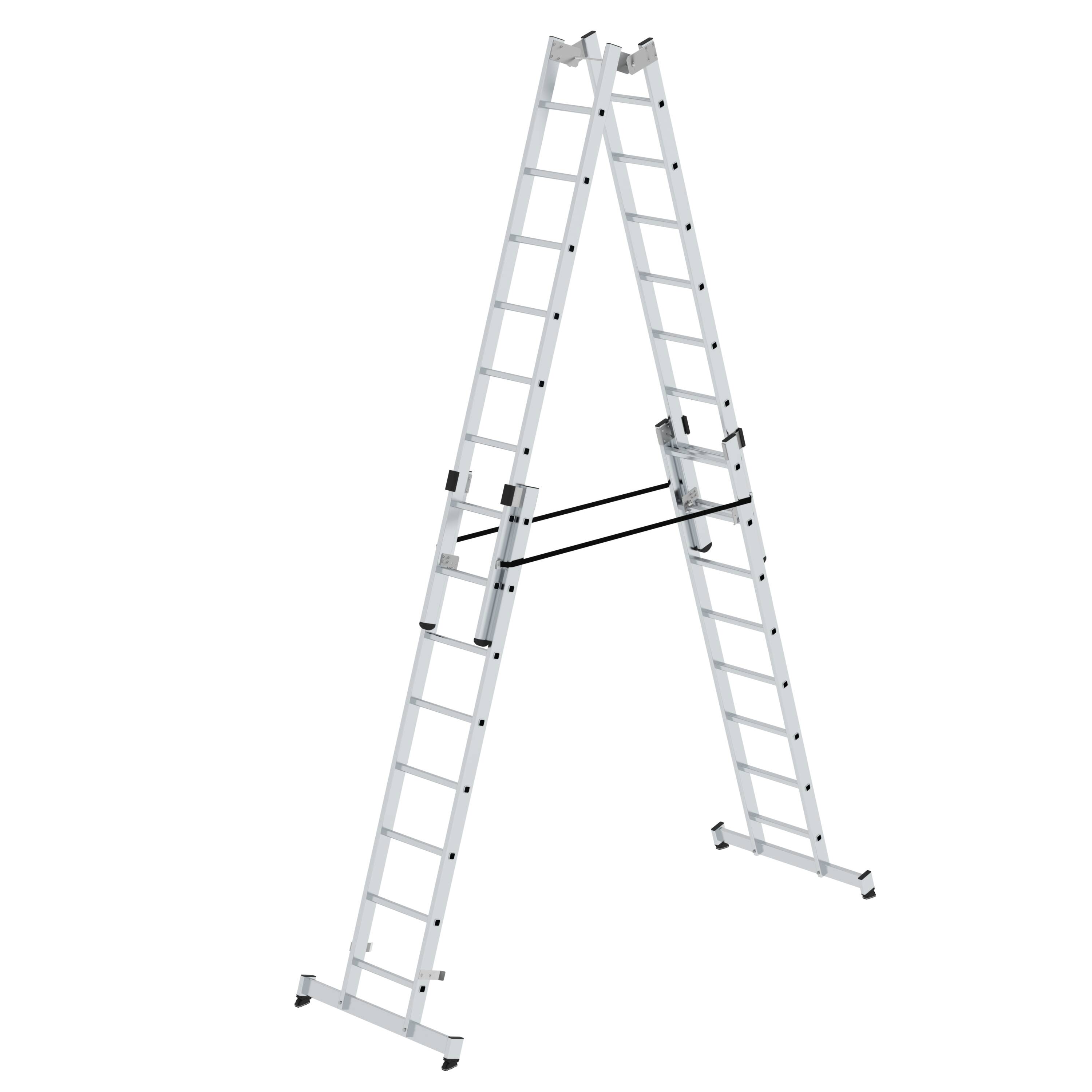 MUNK Sprossen-Stehleiter 4-teilig mit nivello®-Traverse