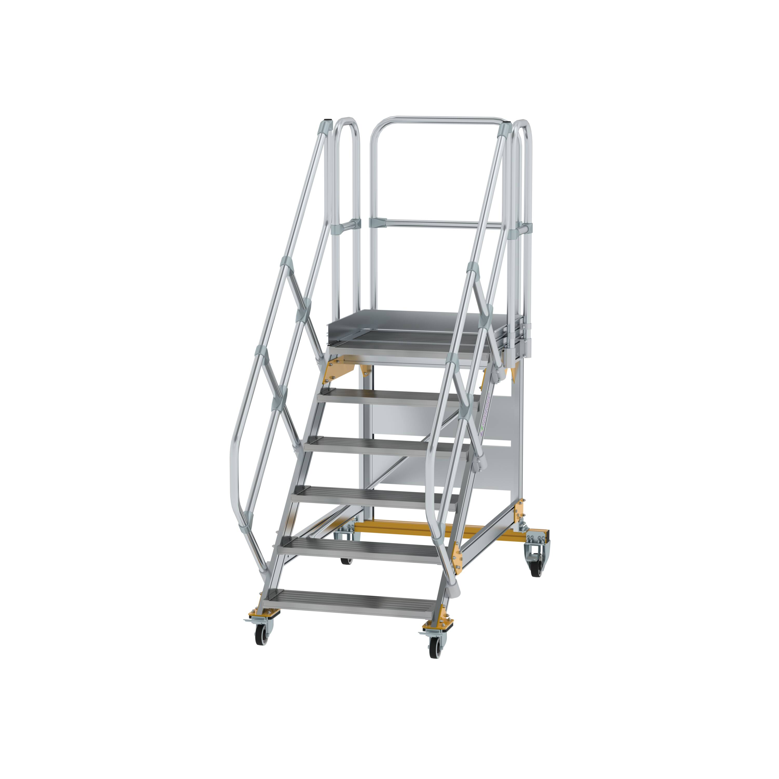 MUNK Plattformtreppe 45° fahrbar Stufenbreite 800 mm