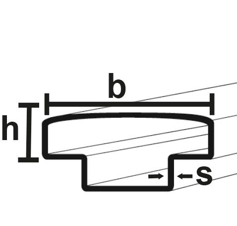 Brückenhandlauf einteilig HOP 39.036 120 x 55 x 4 mm
