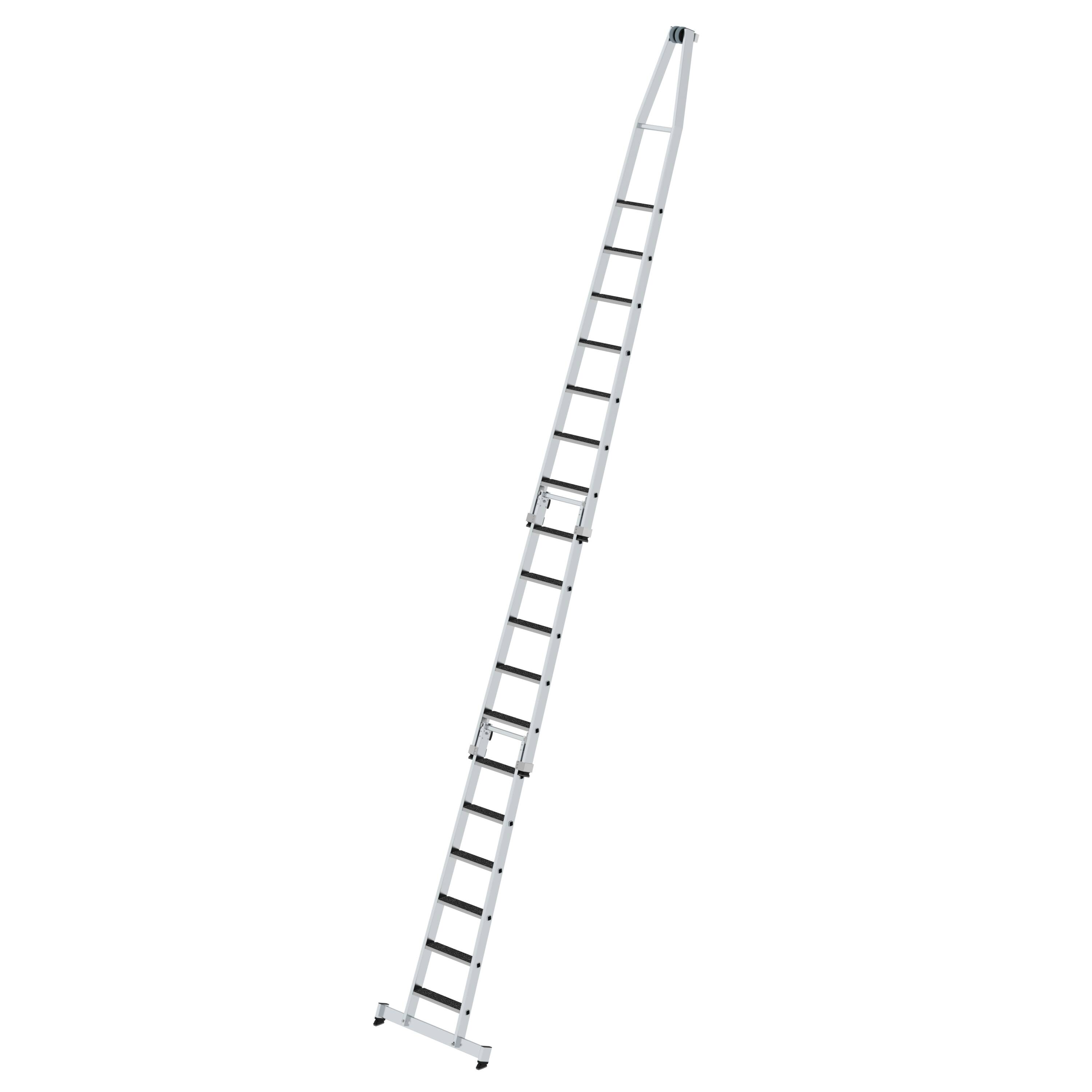 MUNK Stufen-Glasreinigerleiter-Satz mit nivello®-Traverse und clip-step R13