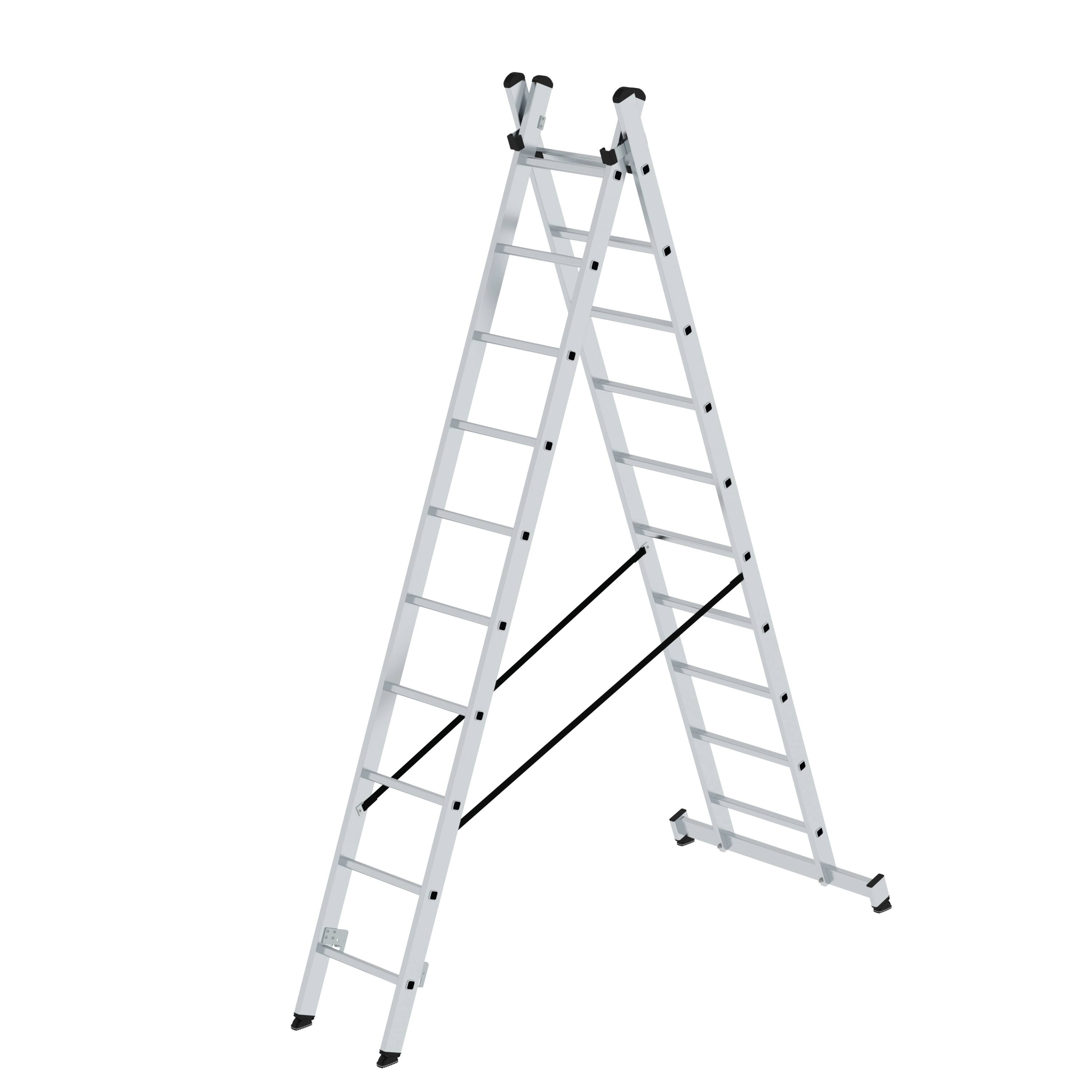 MUNK Sprossen-Mehrzweckleiter 2-teilig mit nivello®-Traverse