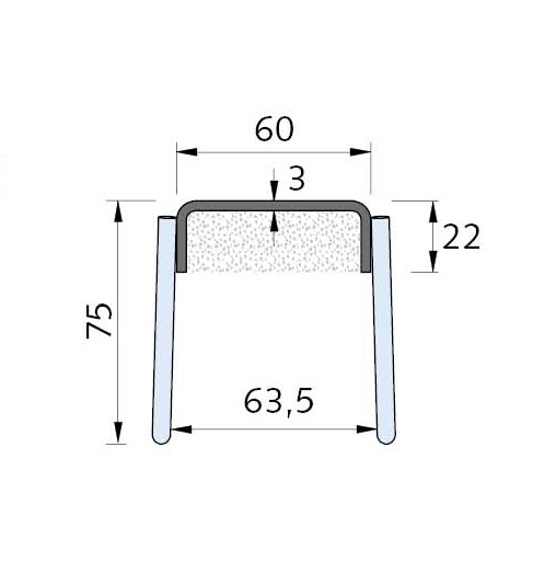 Trapezblechbefestigungsschiene fvz HTU 60/22/3-D2-Länge 300 cm