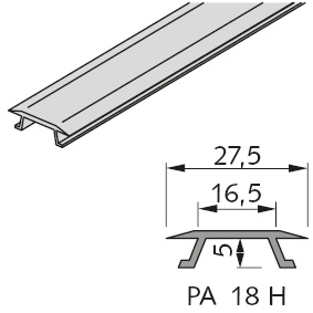 Profilabdeckung, PVC hart PA 18H-3000-KS