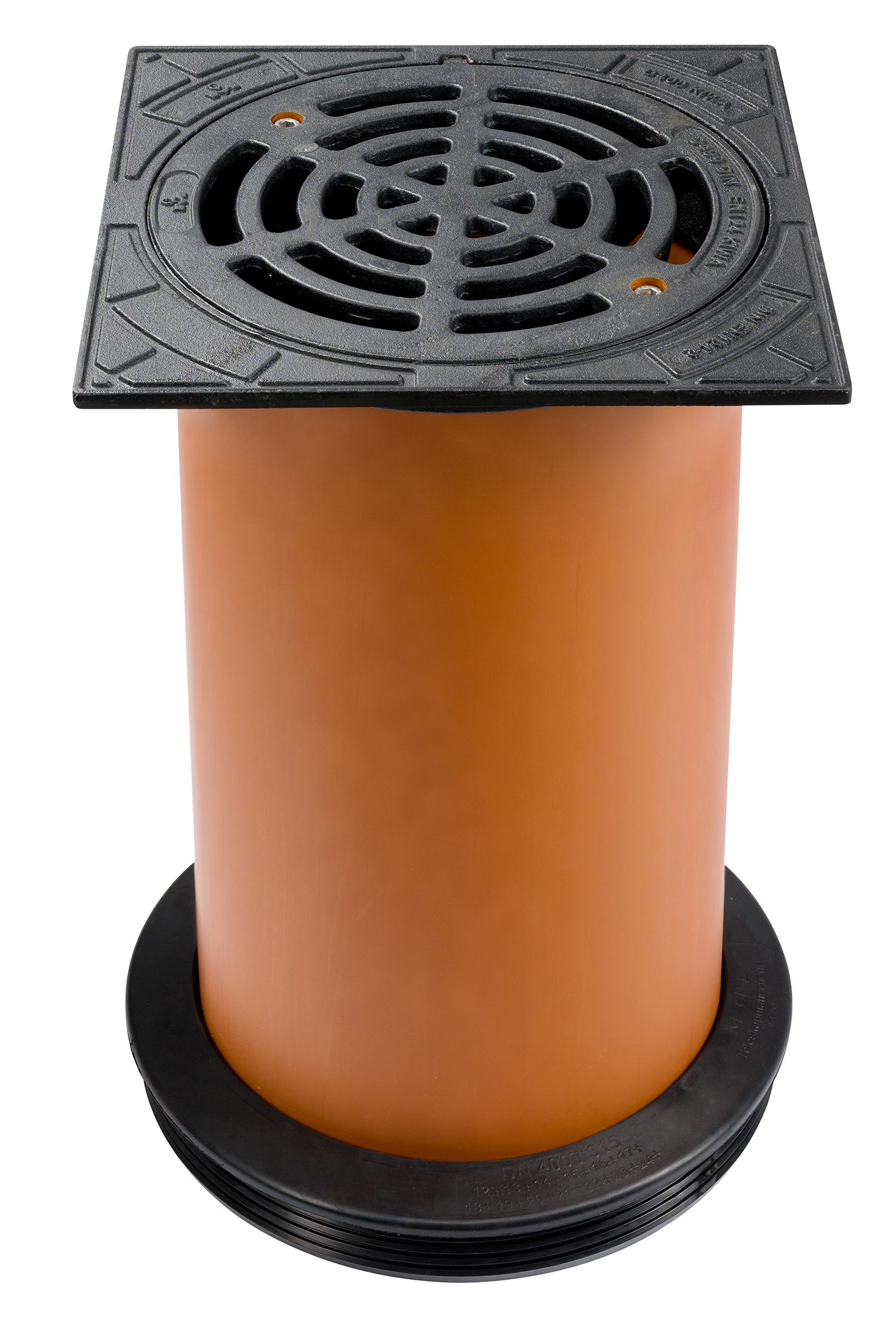 Einlaufrost, DN/OD 315 Teleskopabdeck. mit Dichtmanschette Kl.D400 (40t), PVC