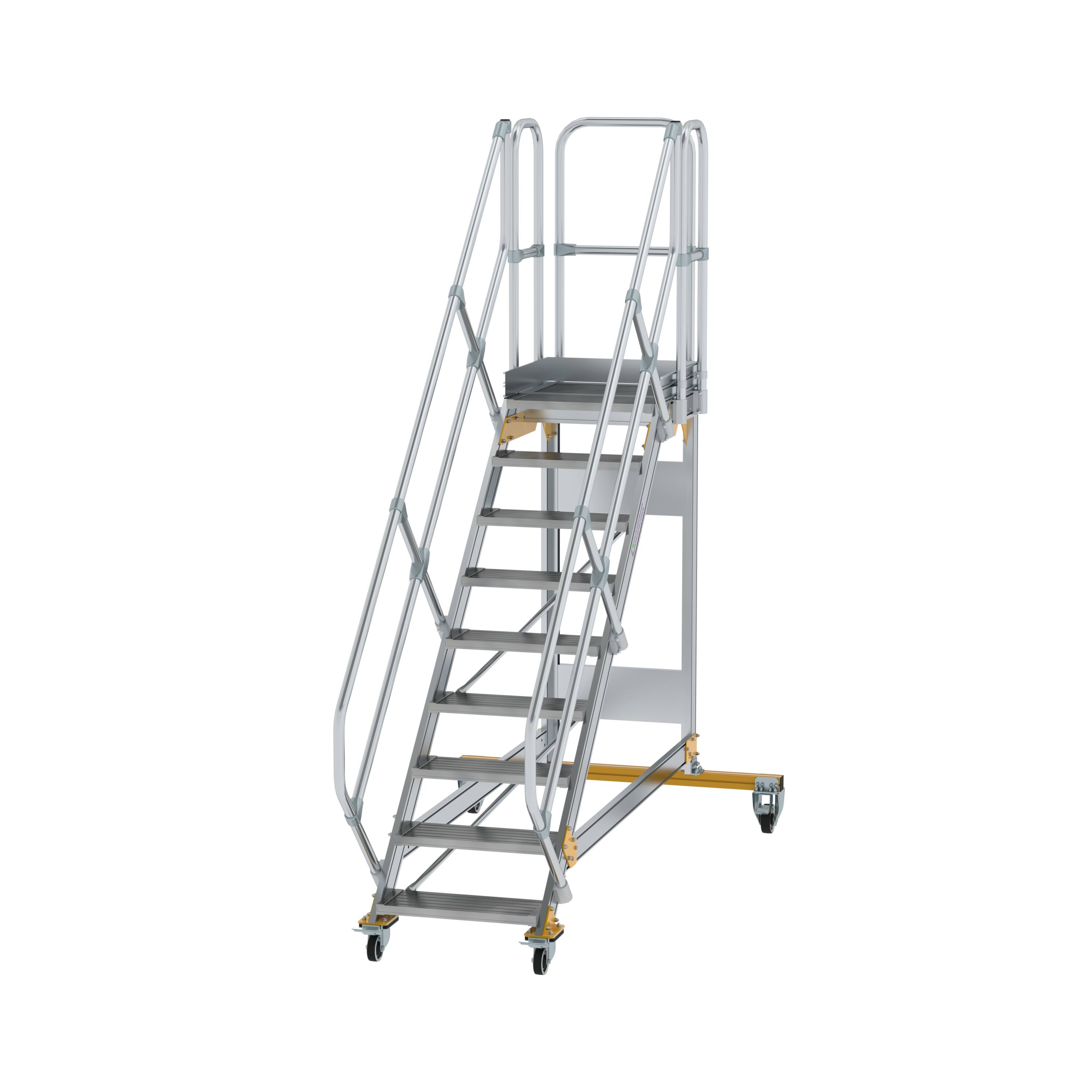 MUNK Plattformtreppe 45° fahrbar Stufenbreite 600 mm