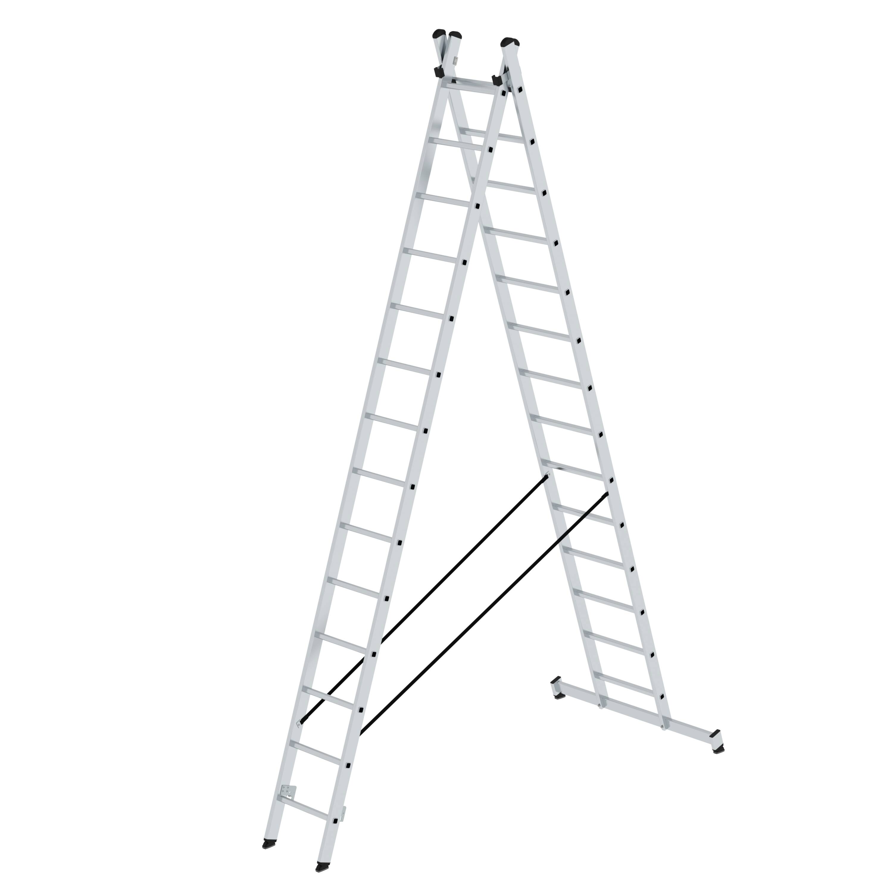 MUNK Sprossen-Mehrzweckleiter 2-teilig mit nivello®-Traverse