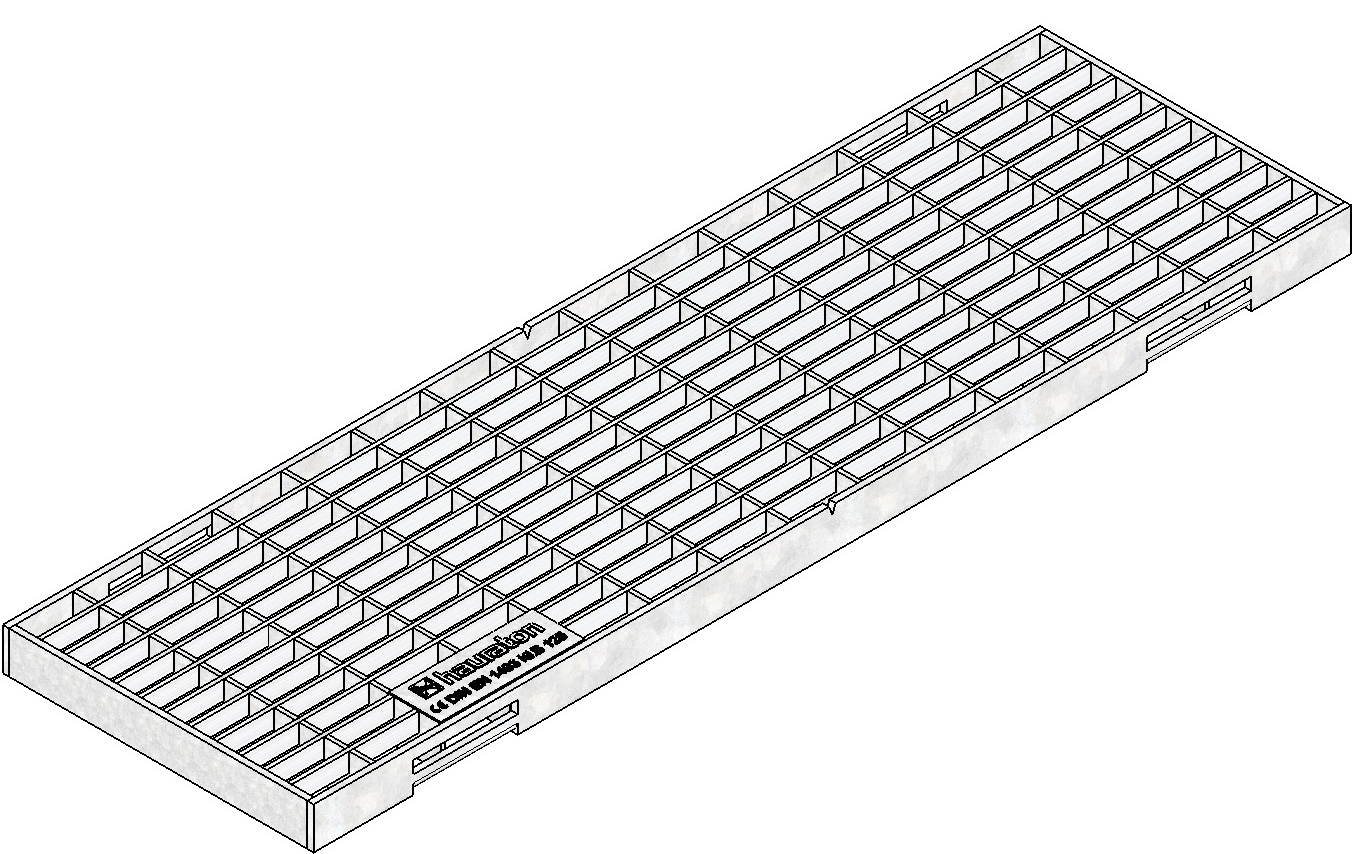 HAURATON KS 100 Gitterrost, verzinkt Klasse A15-B125, MW 30/10, Baulänge 0,5m
