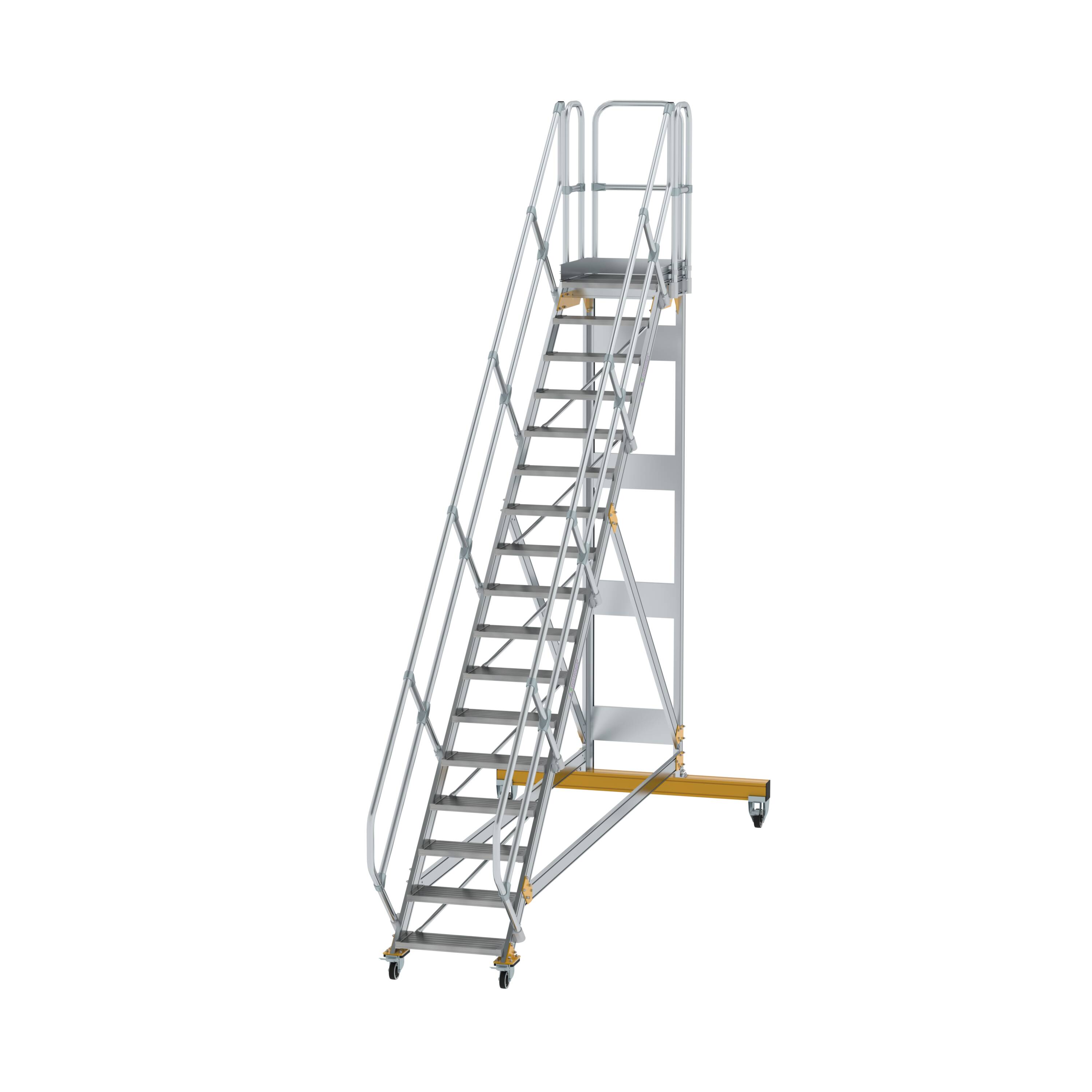 MUNK Plattformtreppe 45° fahrbar Stufenbreite 600 mm
