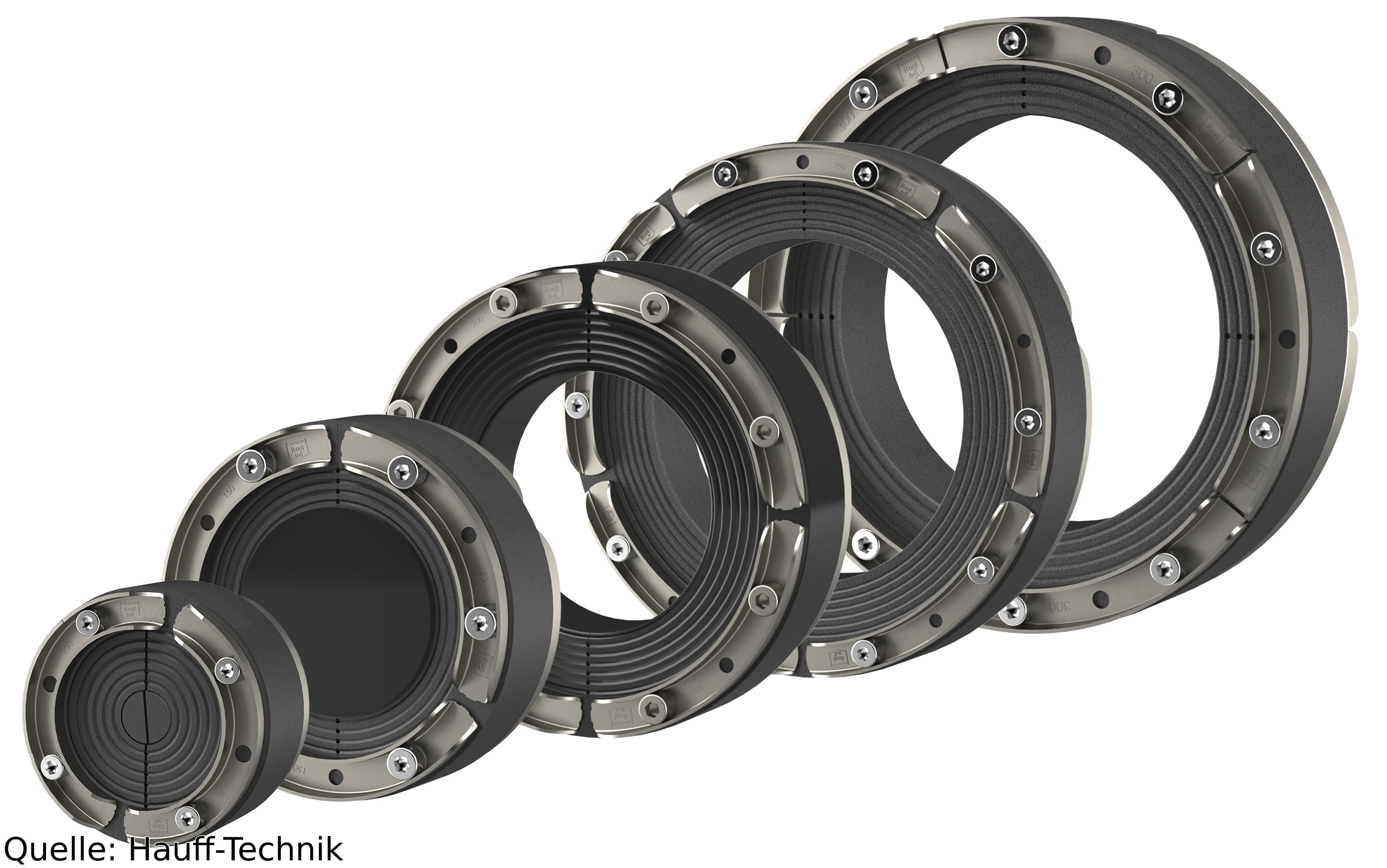 Hauff Standard-Ringraumdichtung Rohr HSD 100-SSG 1x18-65 stufenlos