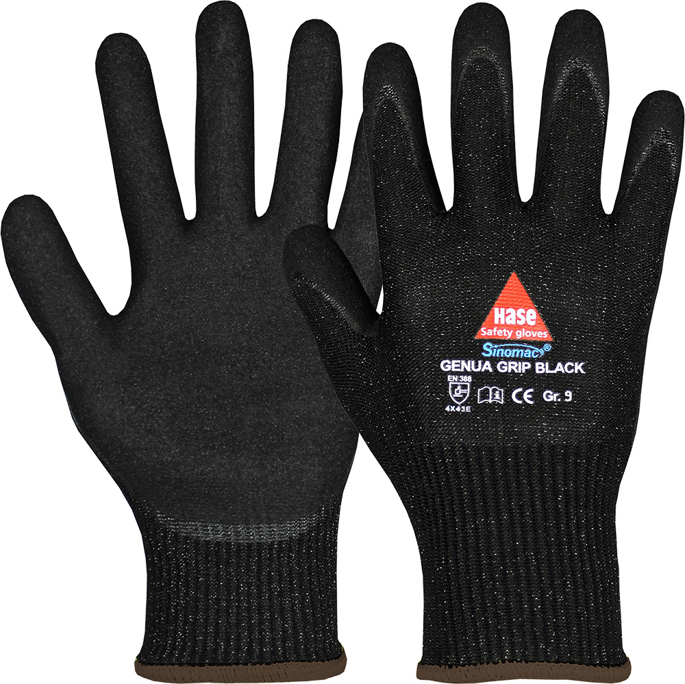 HASE Schnittschutzhandschuh "Genua Grip Black" Nr. 508502, VPE: 10 PA