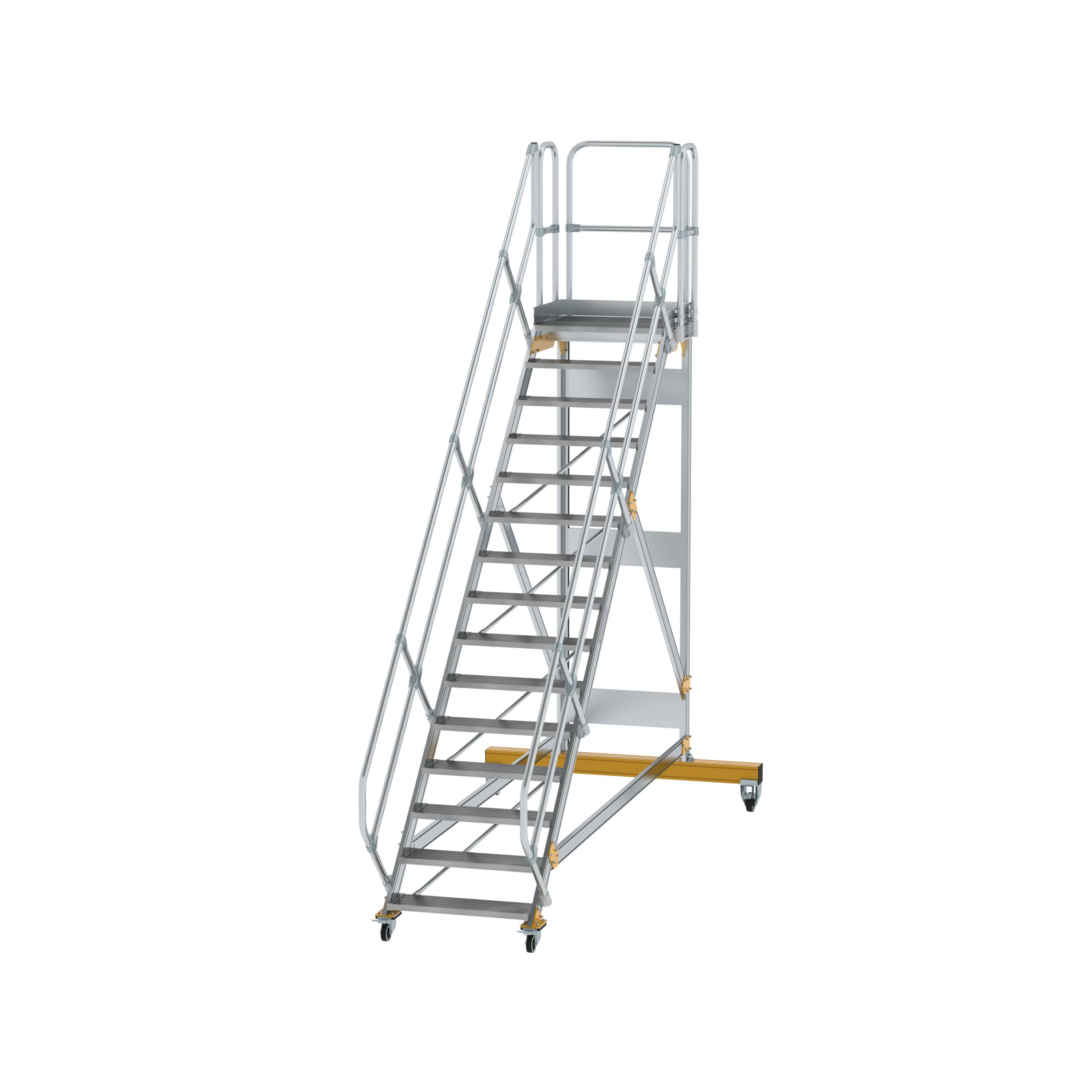 MUNK Plattformtreppe 45° fahrbar Stufenbreite 800 mm