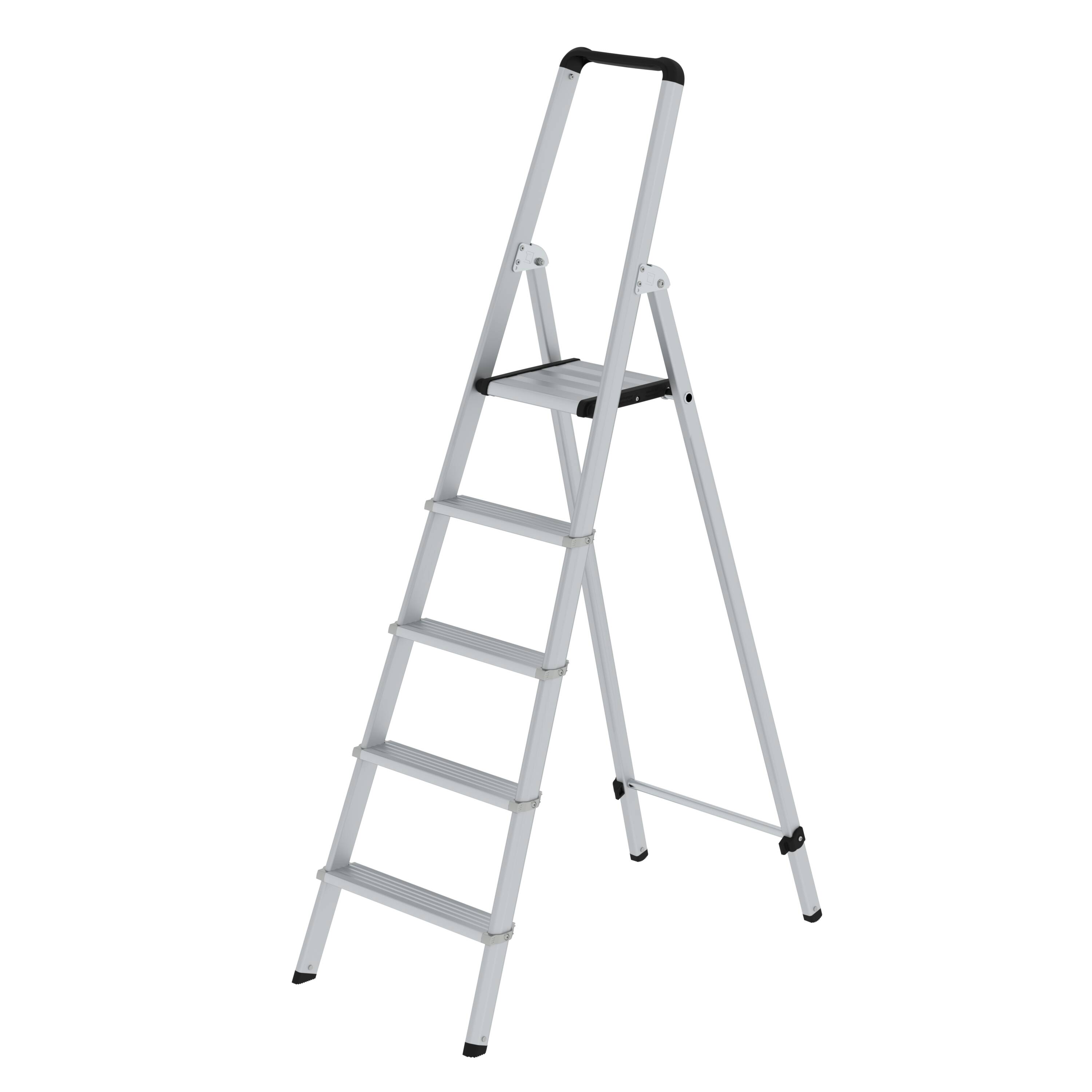 MUNK ML Stufen-Stehleiter einseitig begehbar Aluminium eloxiert