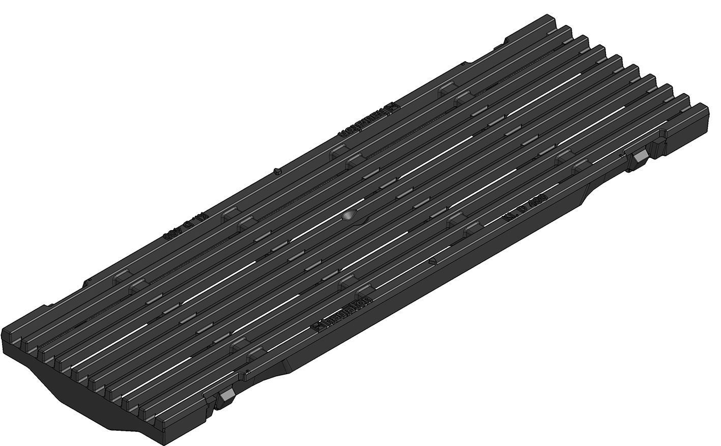 HAURATON KS 100 Guss-Längsstabrost Klasse A15 - D400, Baulänge 0,5m