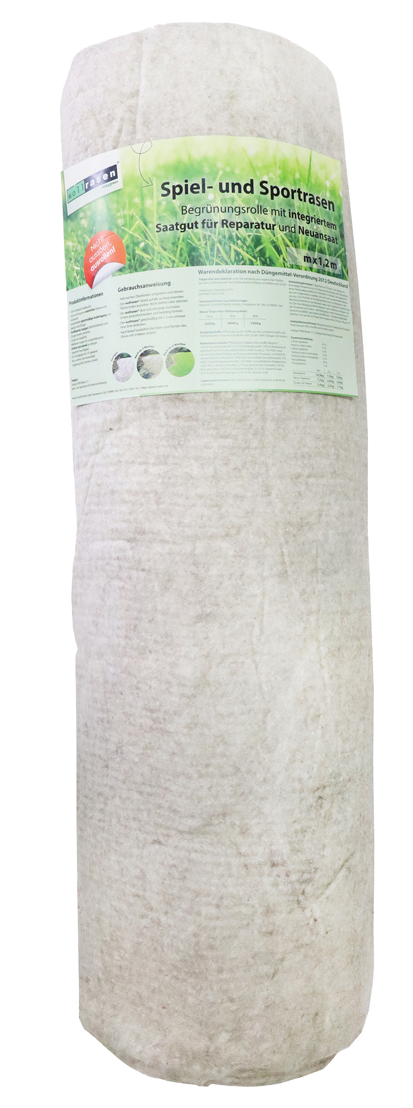 Wollrasen - 12 m² Rolle 1,2 m x 10 m
