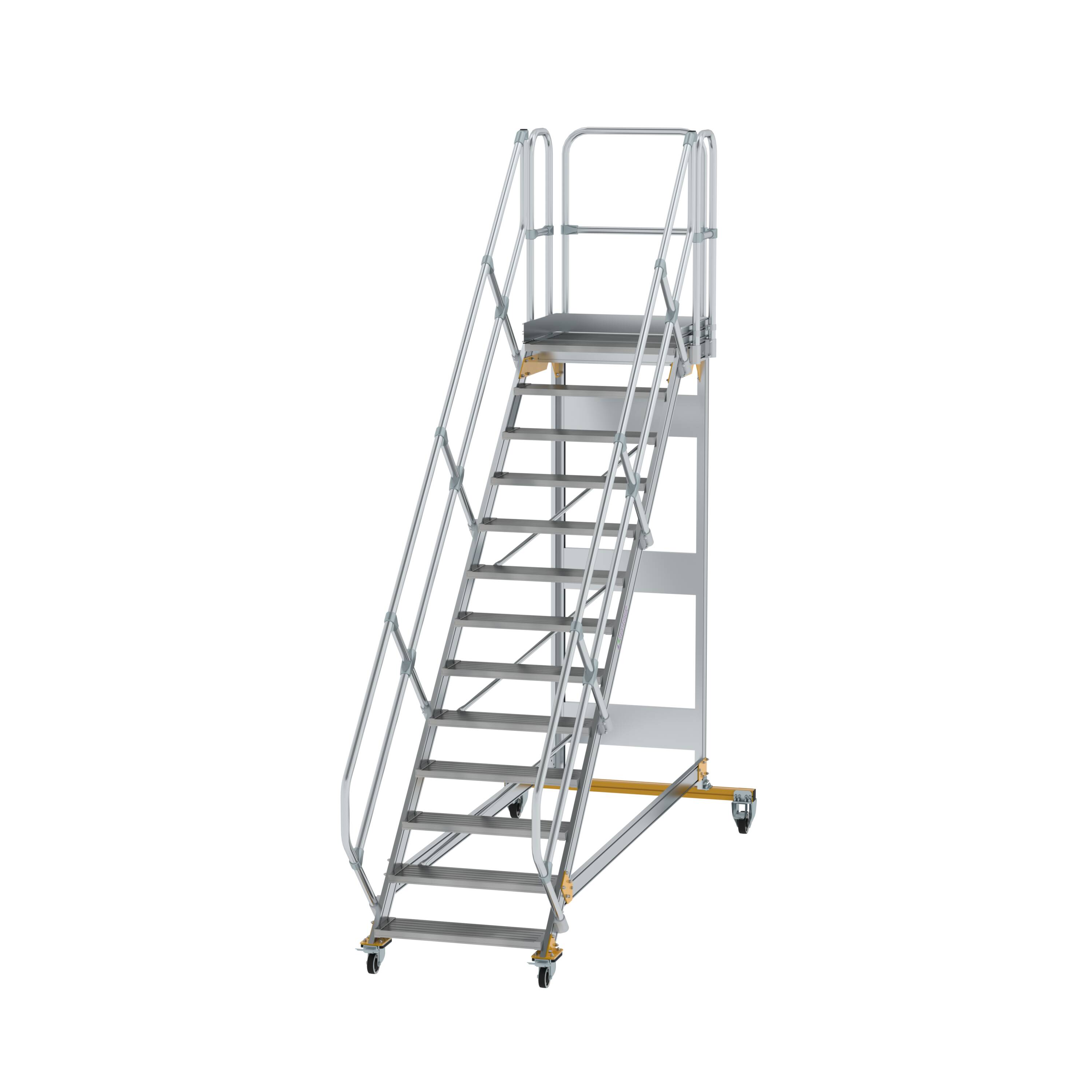 MUNK Plattformtreppe 45° fahrbar Stufenbreite 800 mm