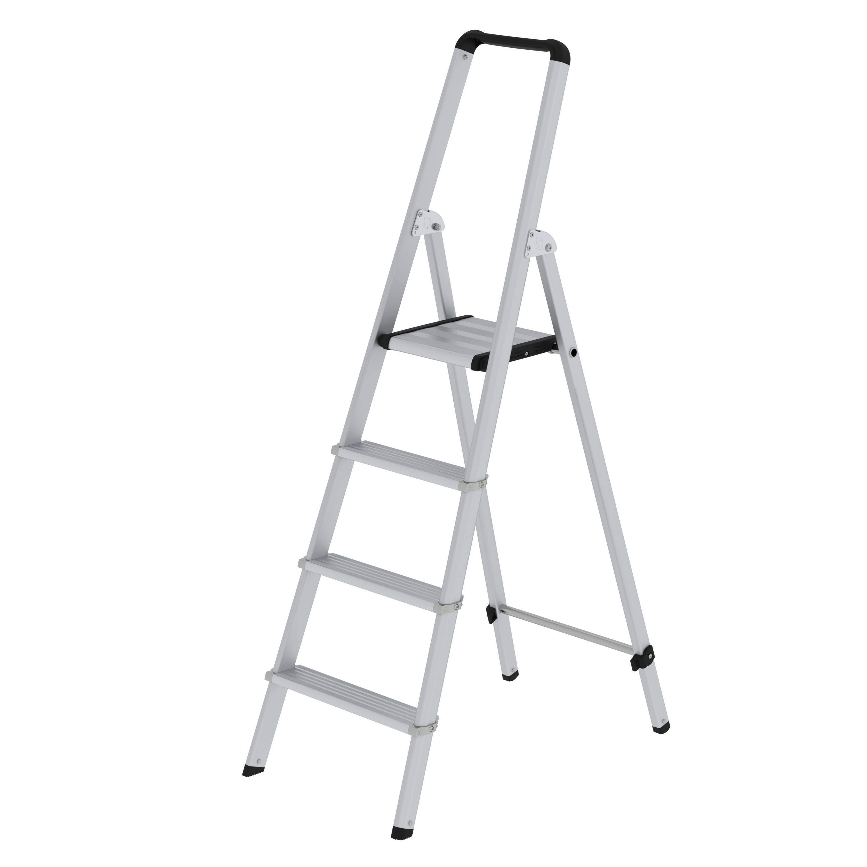 MUNK ML Stufen-Stehleiter einseitig begehbar Aluminium eloxiert