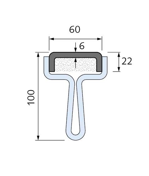 Trapezblechbefestigungsschiene fvz HTU 60/22/6-AN2-Länge 300 cm