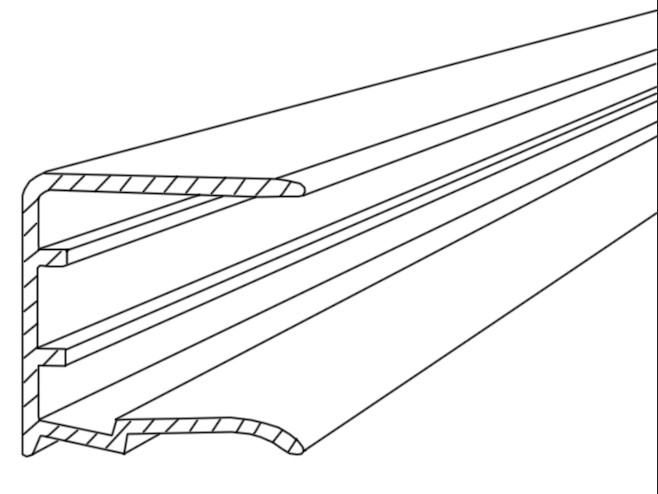 Alu-Kantenschutz mit Tropfnase für 16 mm HKP