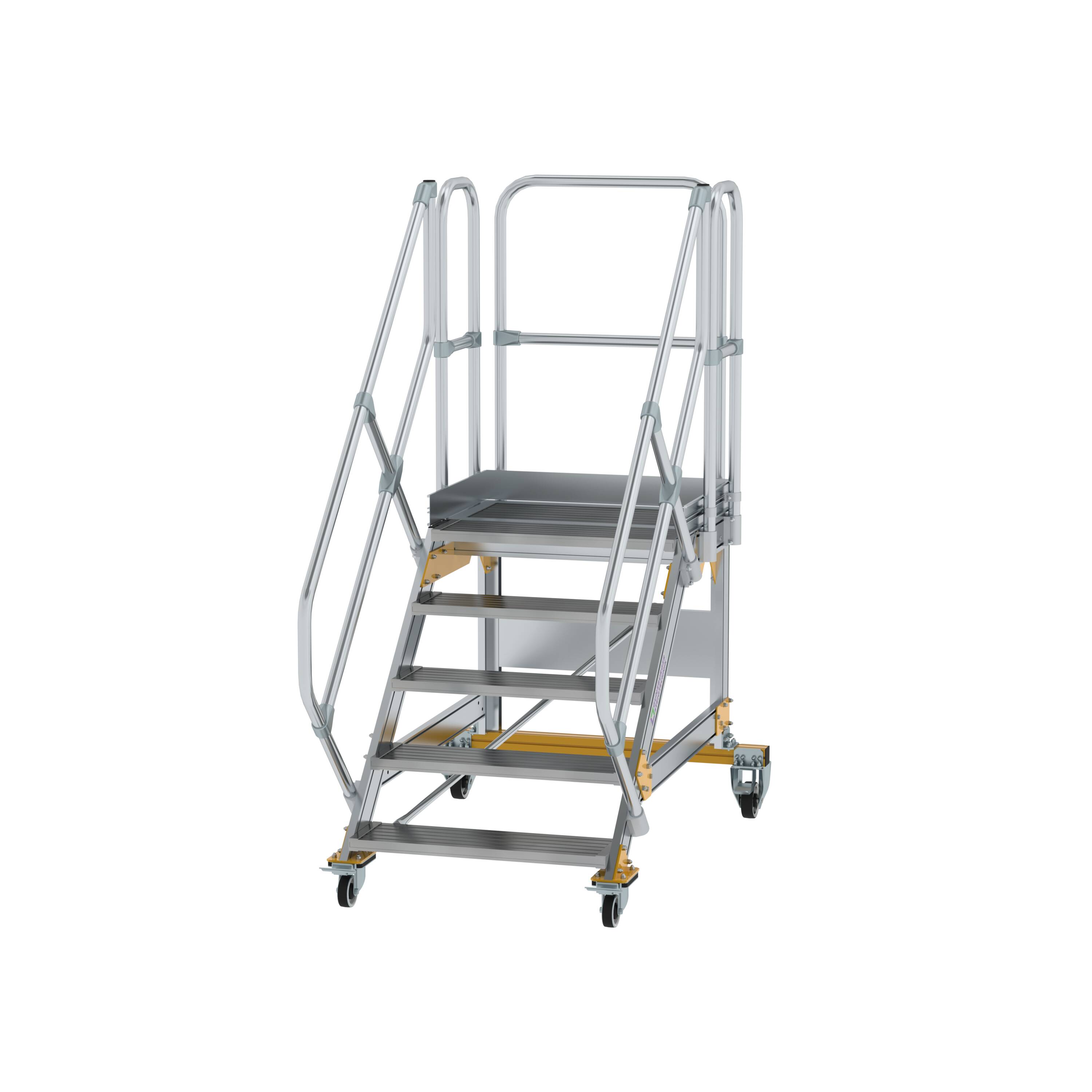 MUNK Plattformtreppe 45° fahrbar Stufenbreite 800 mm